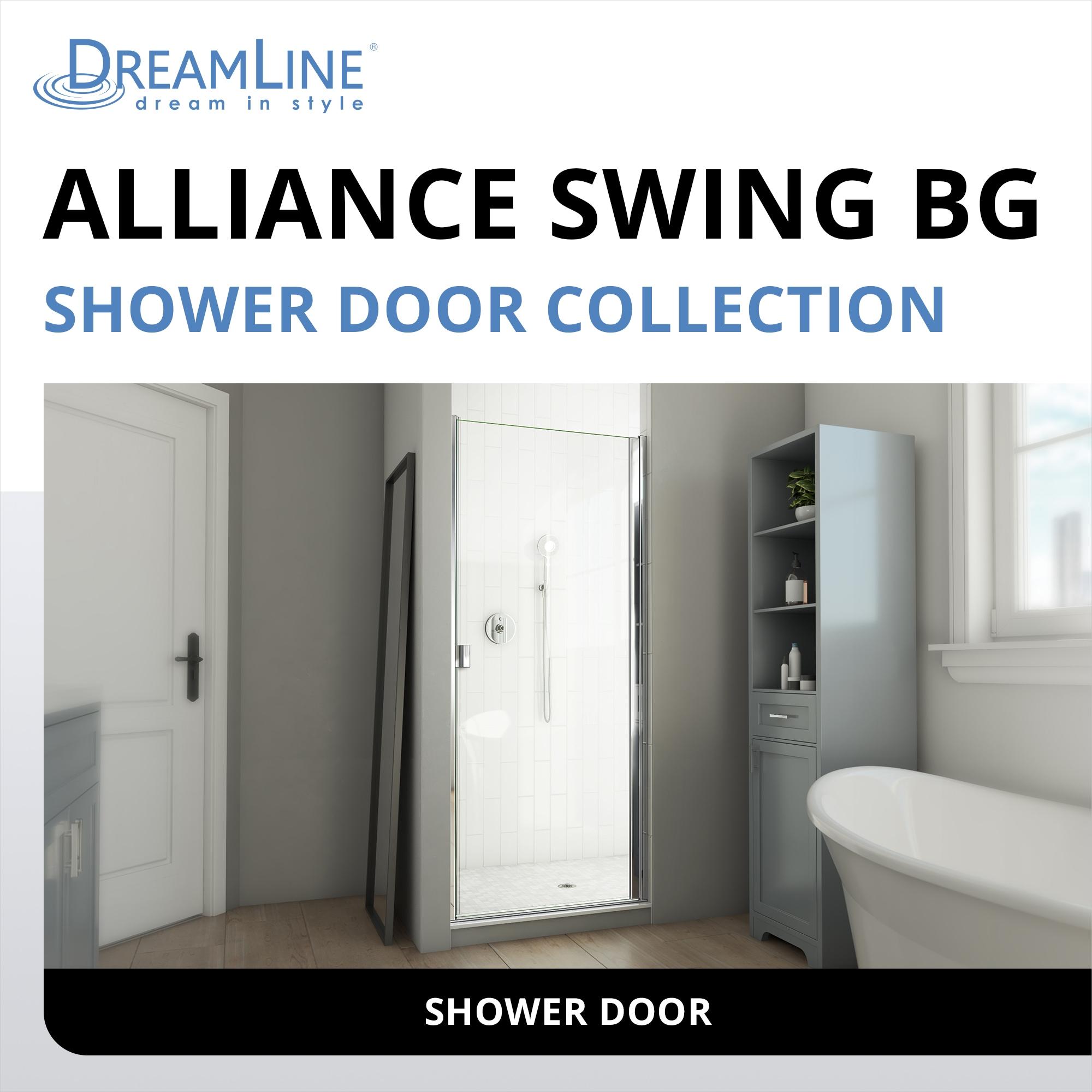 Alliance Swing BG 28” W x 66” Semi-Frameless Shower Door