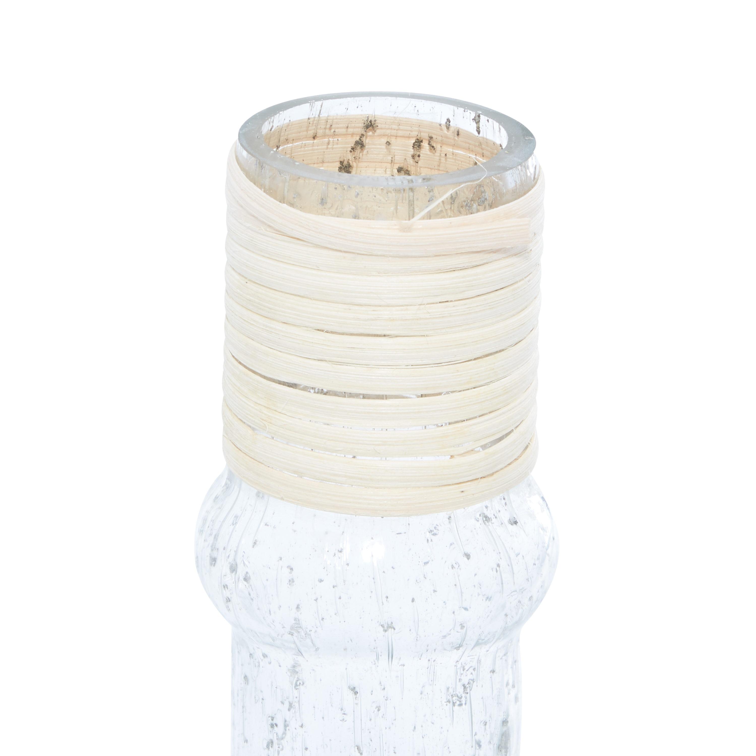 The Novogratz Glass Handmade Decorative Vase with Rattan Detail