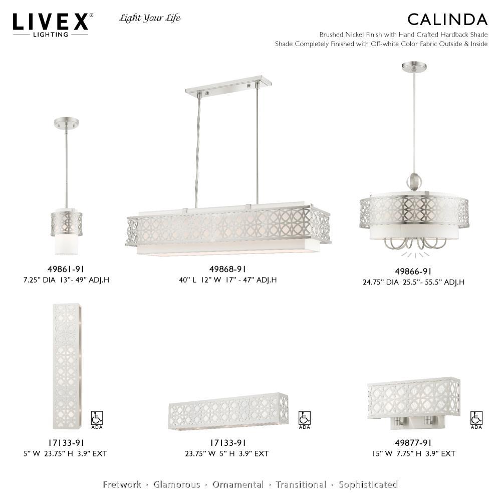 Livex Lighting Calinda 4 - Light Semi-Flush Mount in  Brushed Nickel