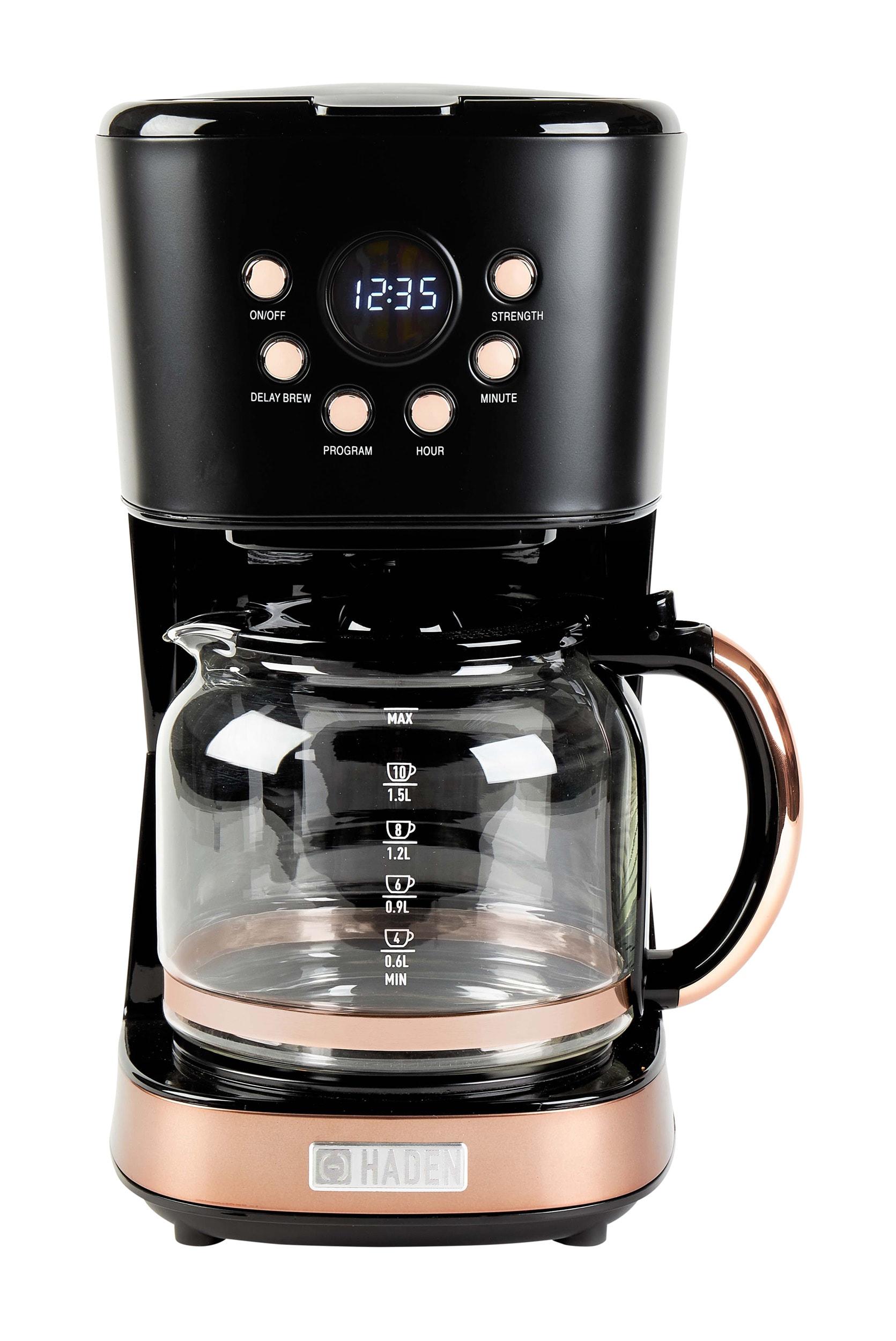 HADEN Black and Copper Programmable Drip Coffee Maker