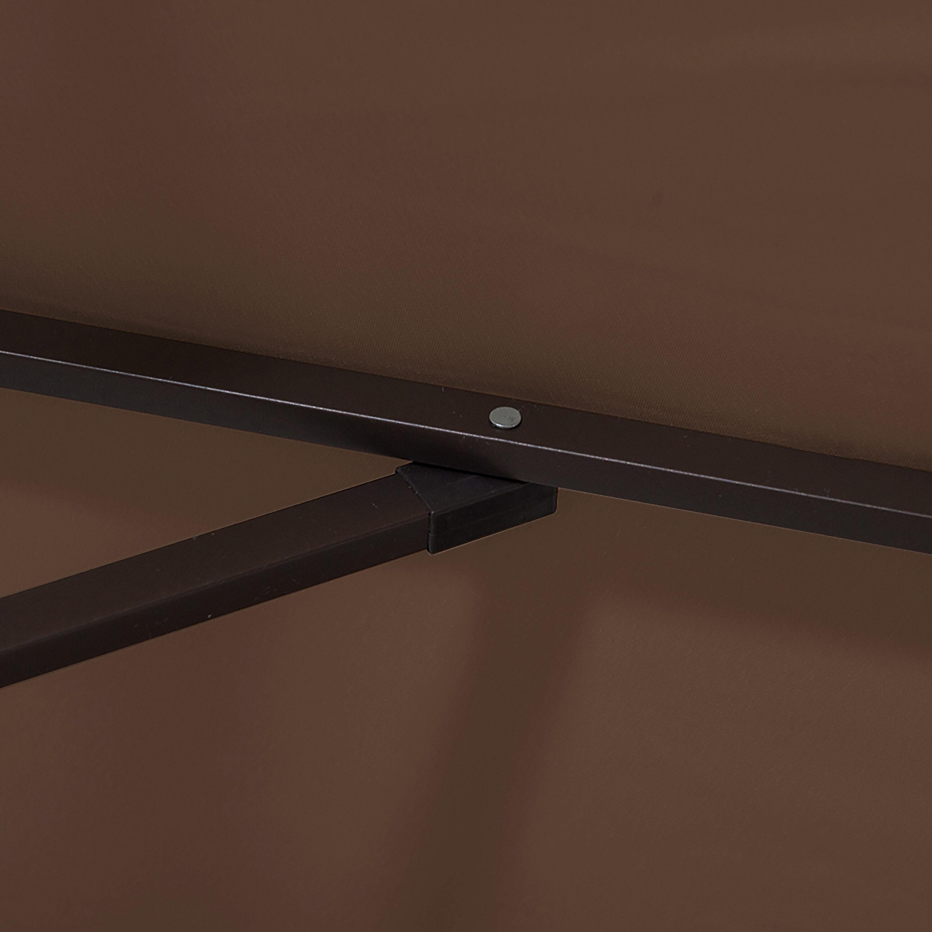 Westin Outdoor 9 Ft Market Patio Umbrella with Round Resin Base for Outdoor Garden UV Water Weather Resistant, Coffee