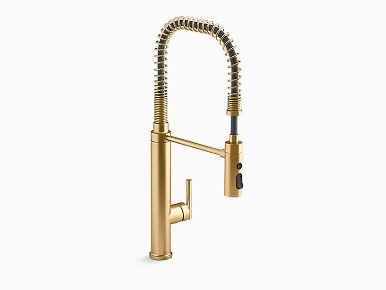 Purist® Single-Handle Semi-Professional Kitchen Sink Faucet in Brushed Modern Brass