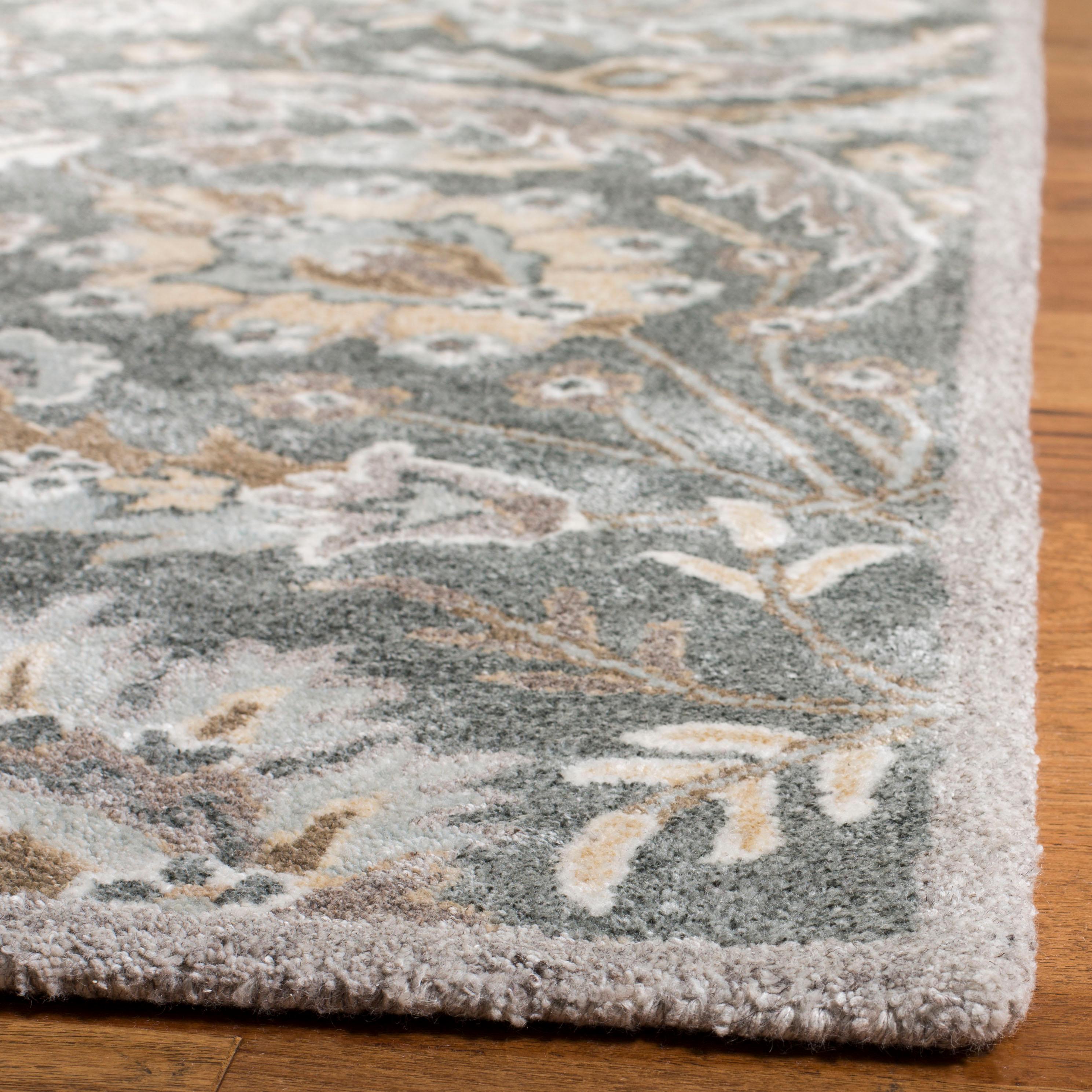 Bella BEL923 Hand Tufted Area Rug - Grey/Multi - 5'x5' - Safavieh.