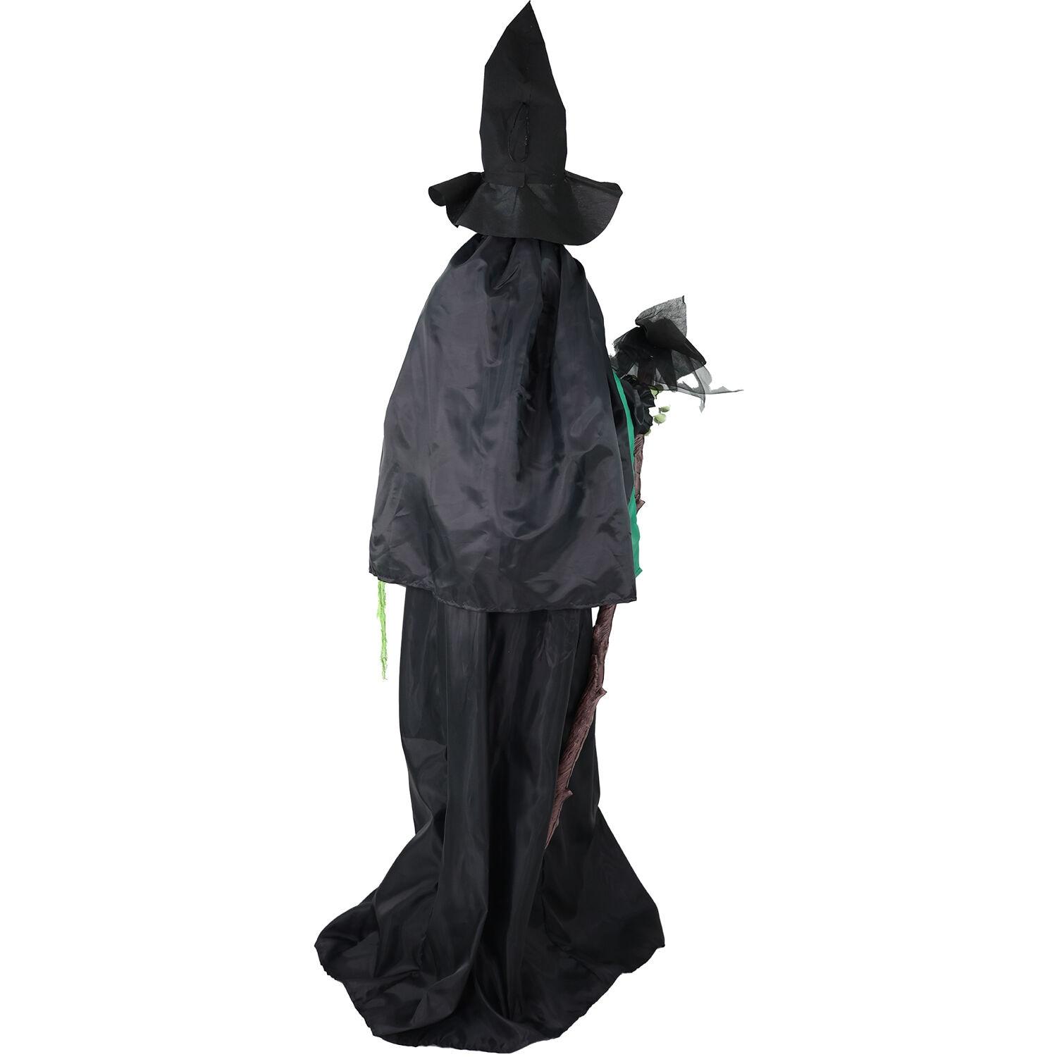 Haunted Hill Farm Lifesize Witch Prop with Lights and Sound, Indoor/Covered Outdoor Halloween Decoration