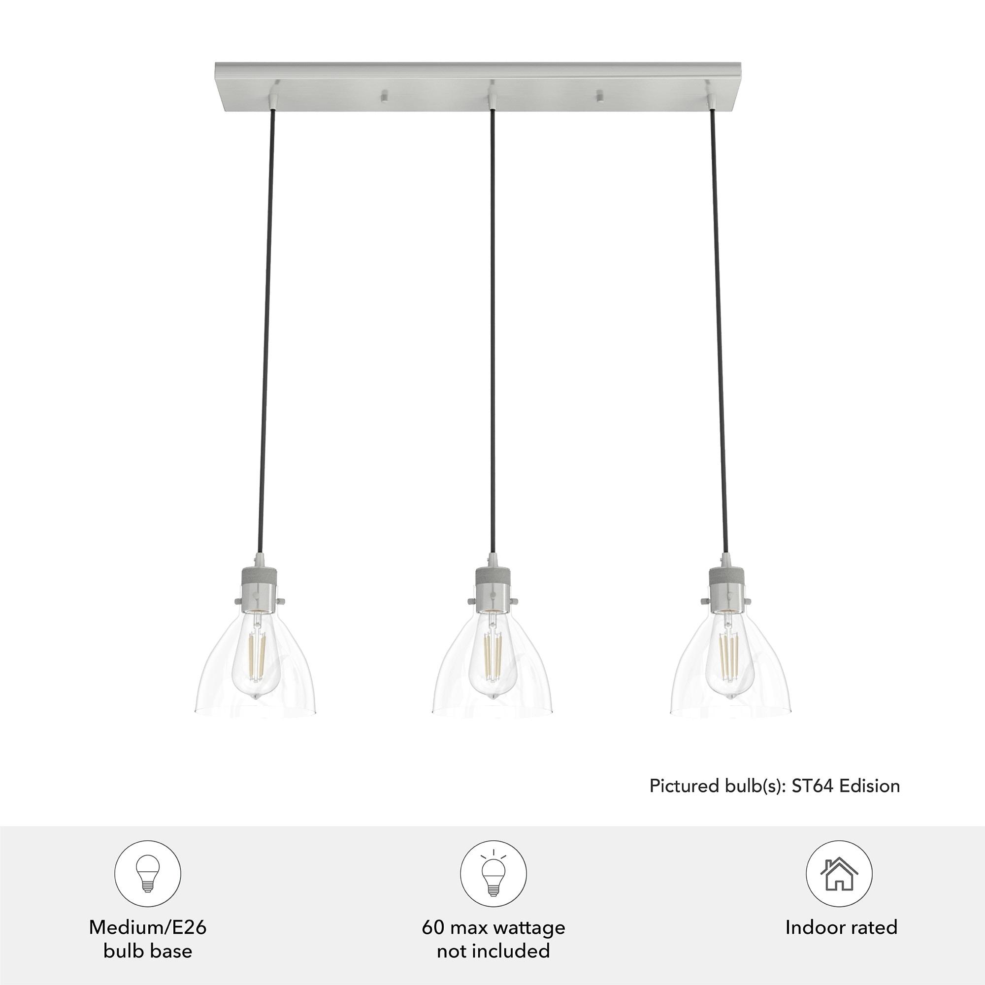 Hunter Fan Van Nuys 3 Light Linear Cluster Pendant