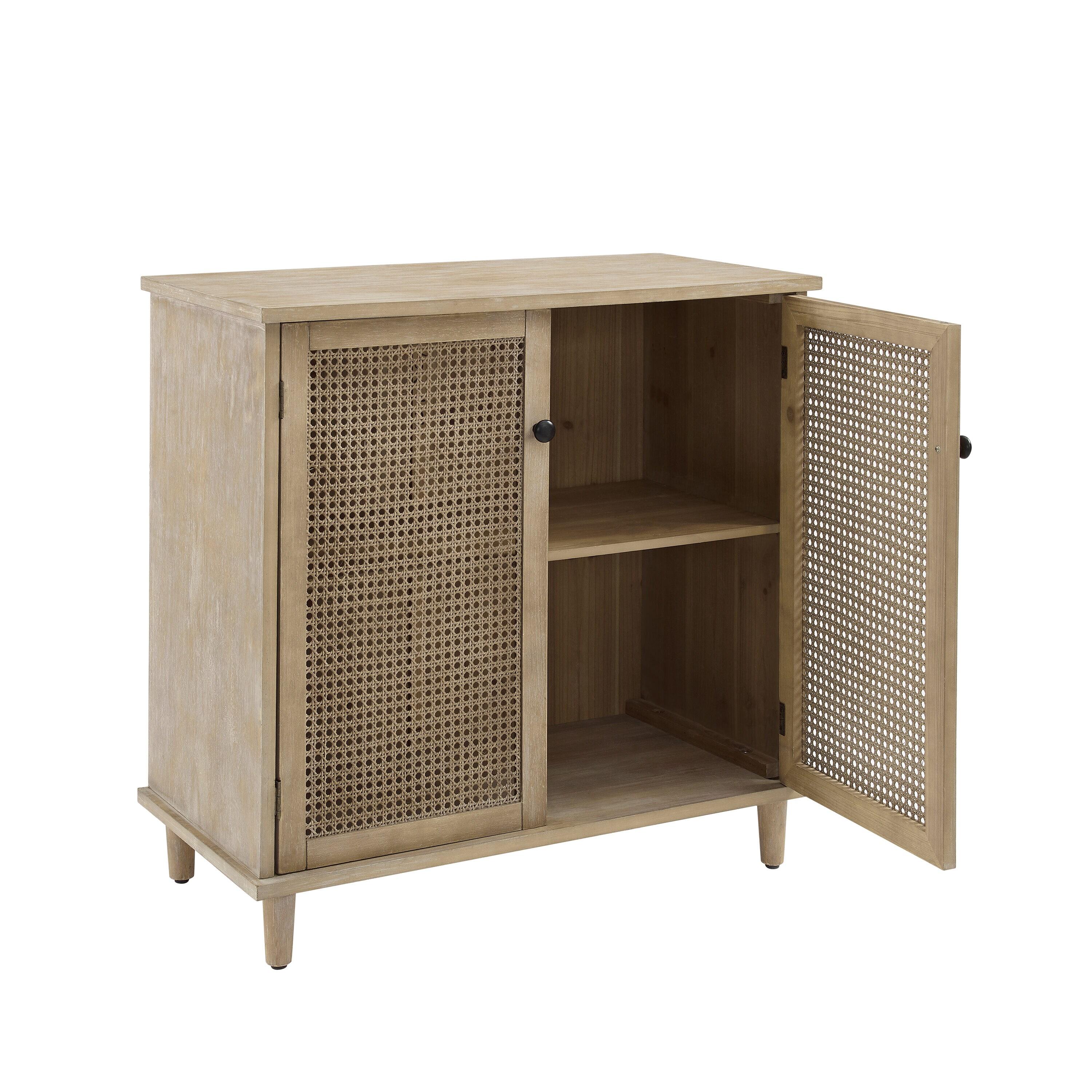 Art Leon Cane Wicker Cabinet Sideboard, Natural