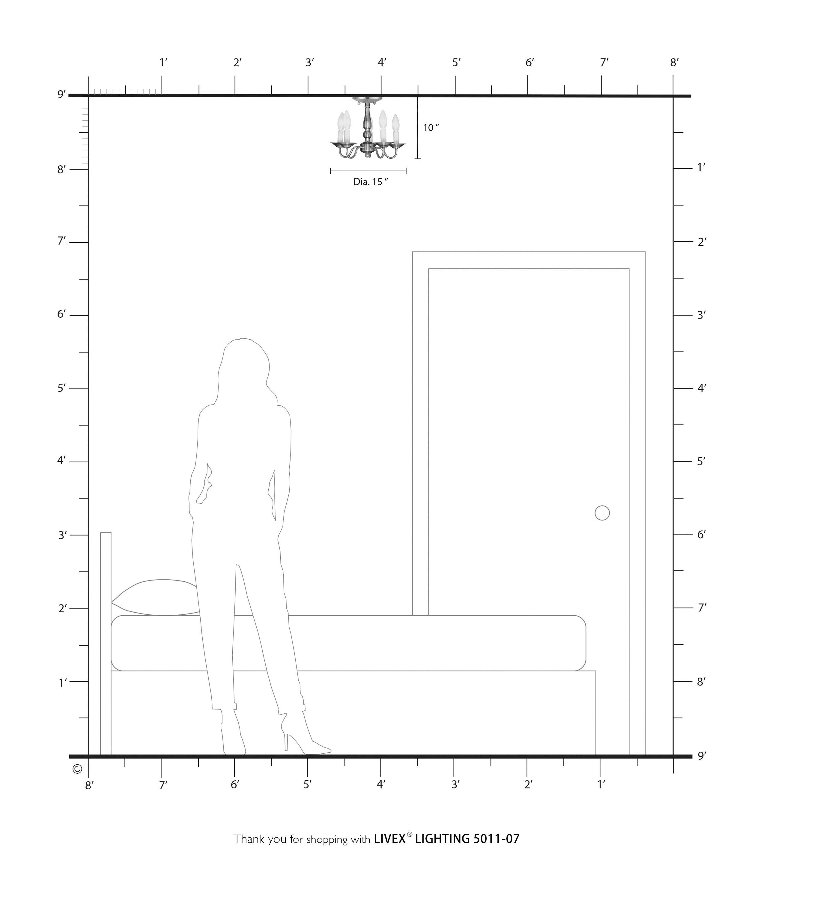 Livex Lighting Williamsburgh 5 - Light Chandelier in  Bronze