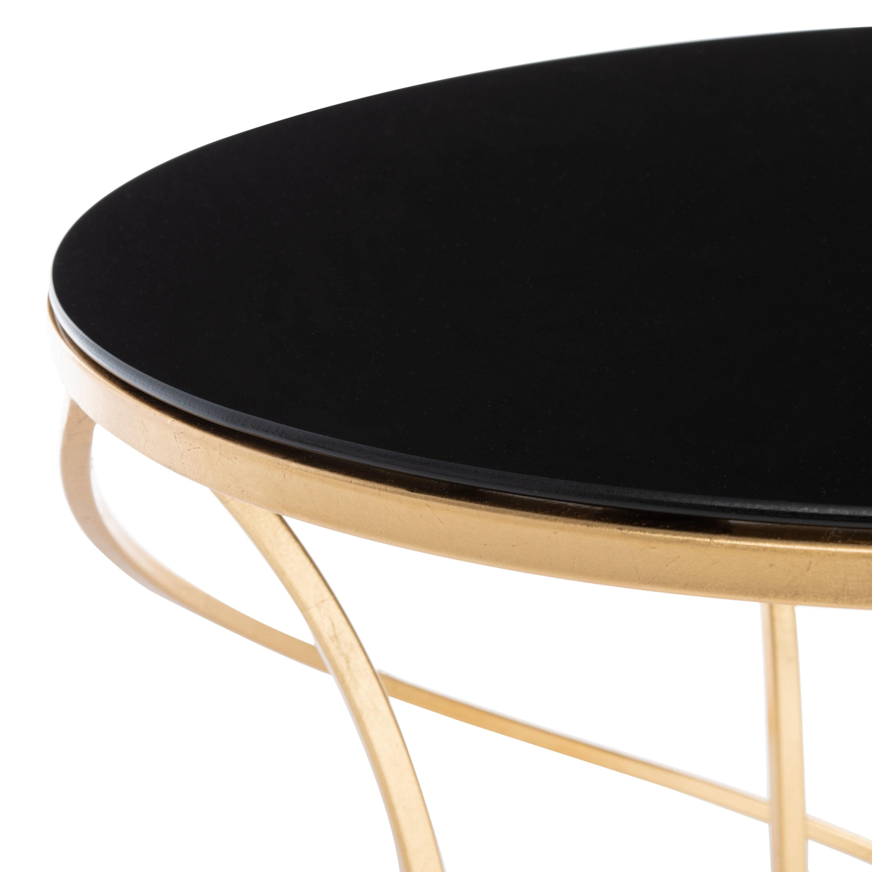 Cagney Accent Table - Gold/Black Glass - Safavieh.