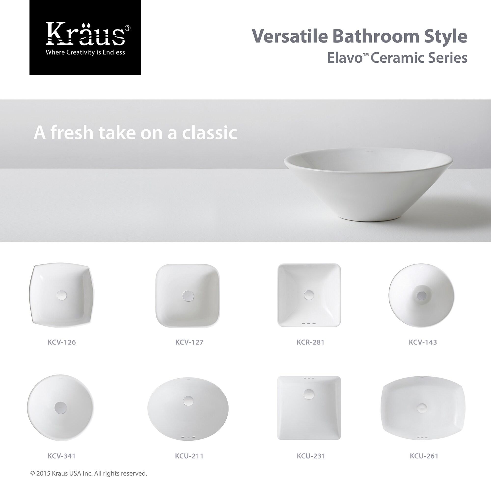 KRAUS Elavo™ Thin Ceramics Vessel Bathroom Sink