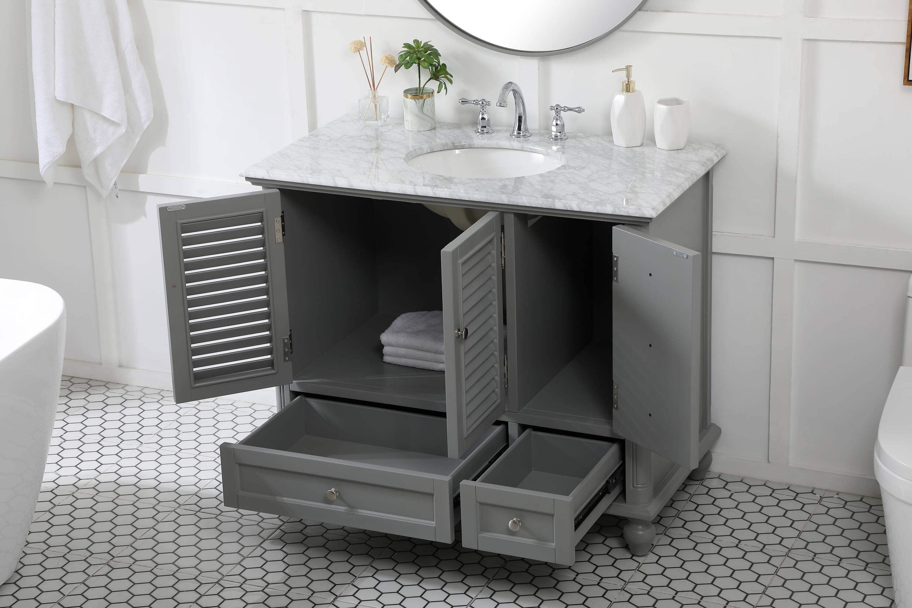 Elegant Kitchen and Bath Elegant Kitchen and Bath 42 Inch Single Bathroom Vanity