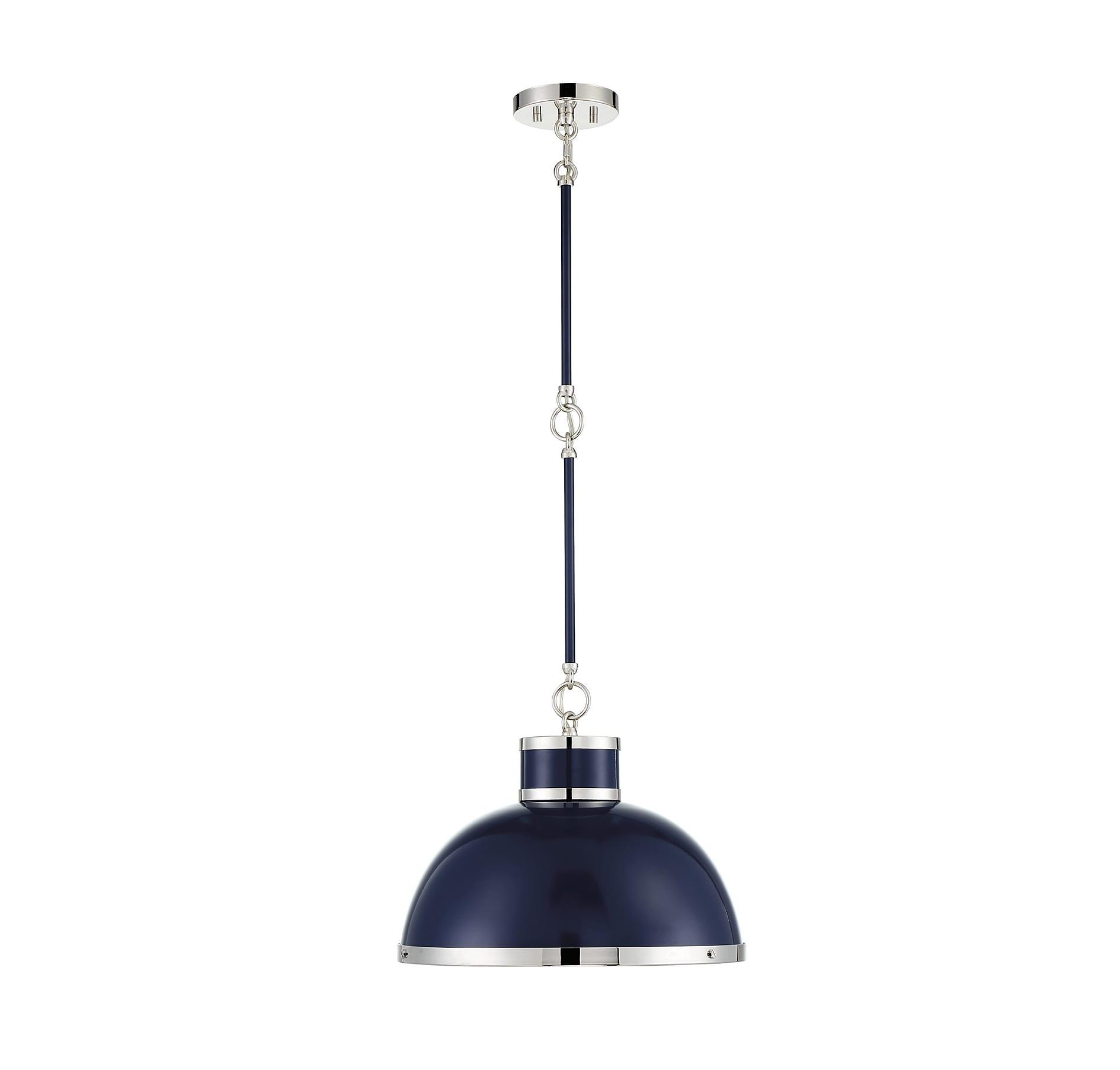 Savoy House Corning 1 - Light Pendant in  Navy/Polished Nickel