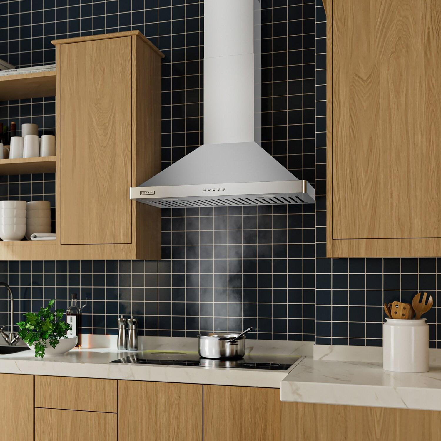 Empava 30" Stainless Steel 400 CFM Ducted (Vented) Wall Range Hood with Baffle Filter