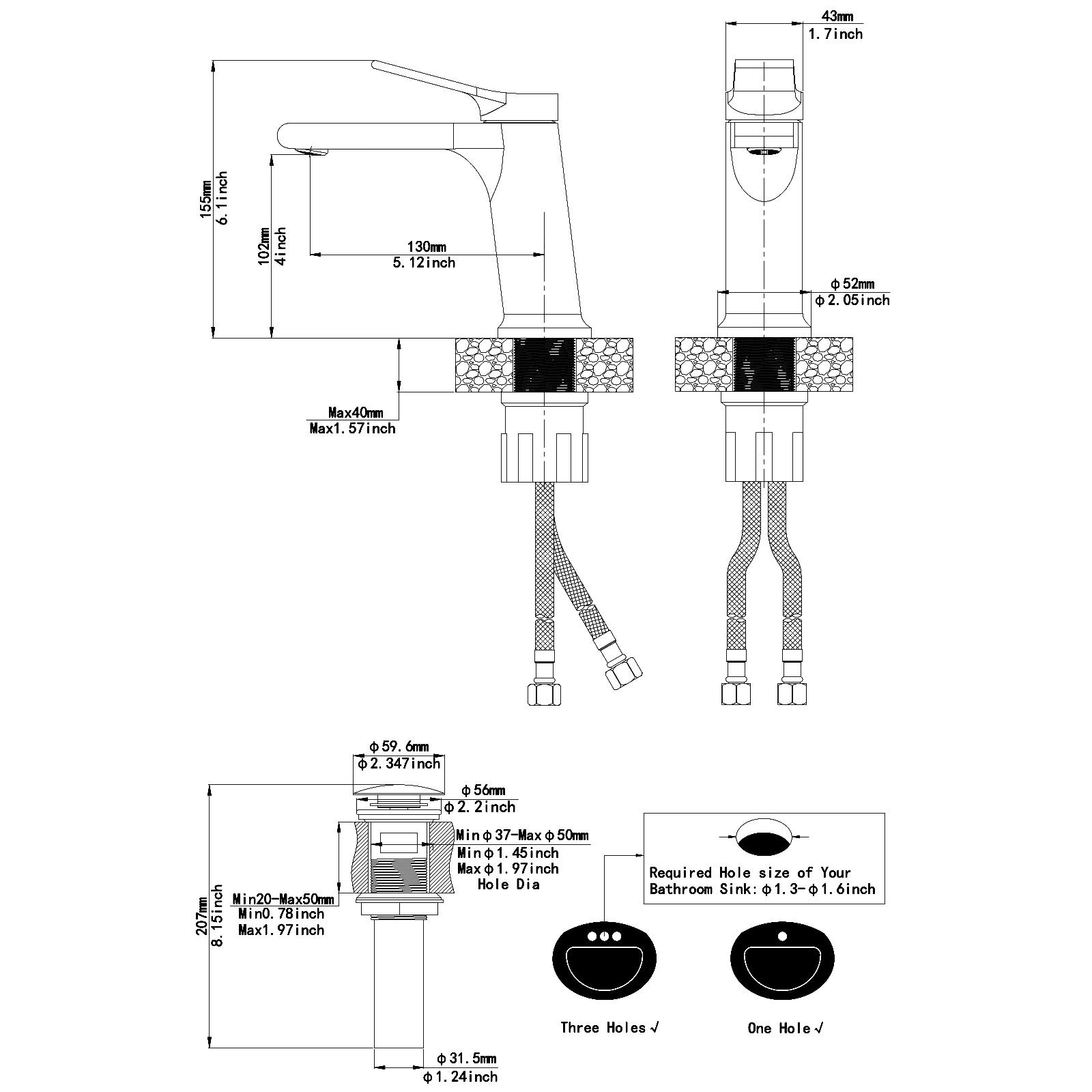 Single-Hole Single-handle Bathroom Faucet