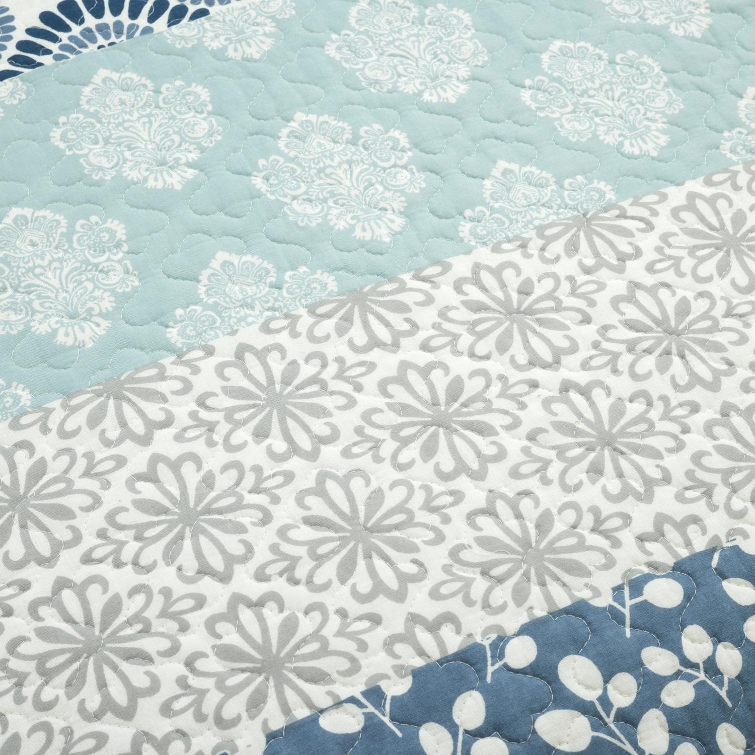 Lush Decor Bohemian 100% Cotton Reversible 3-Piece Quilt Set