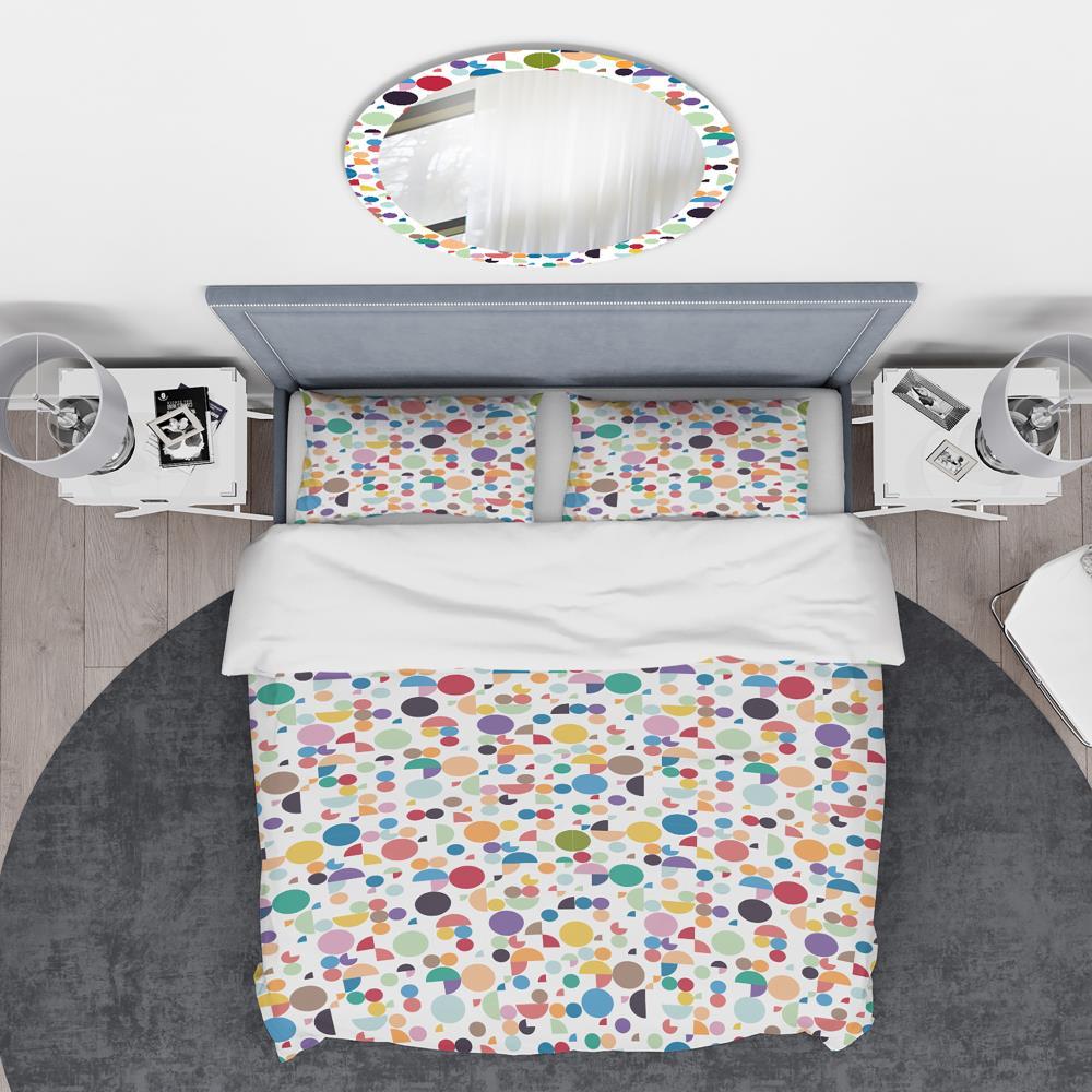 Design Art Retro Abstract Geometric Pattern - Vintage Geometric Duvet Cover Set - Microfiber Polyester