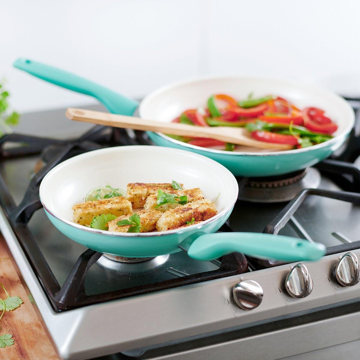 GreenPan GreenPan Rio Healthy Ceramic Nonstick 16 Piece Cookware Pots and Pans Set, PFAS-Free, Dishwasher Safe