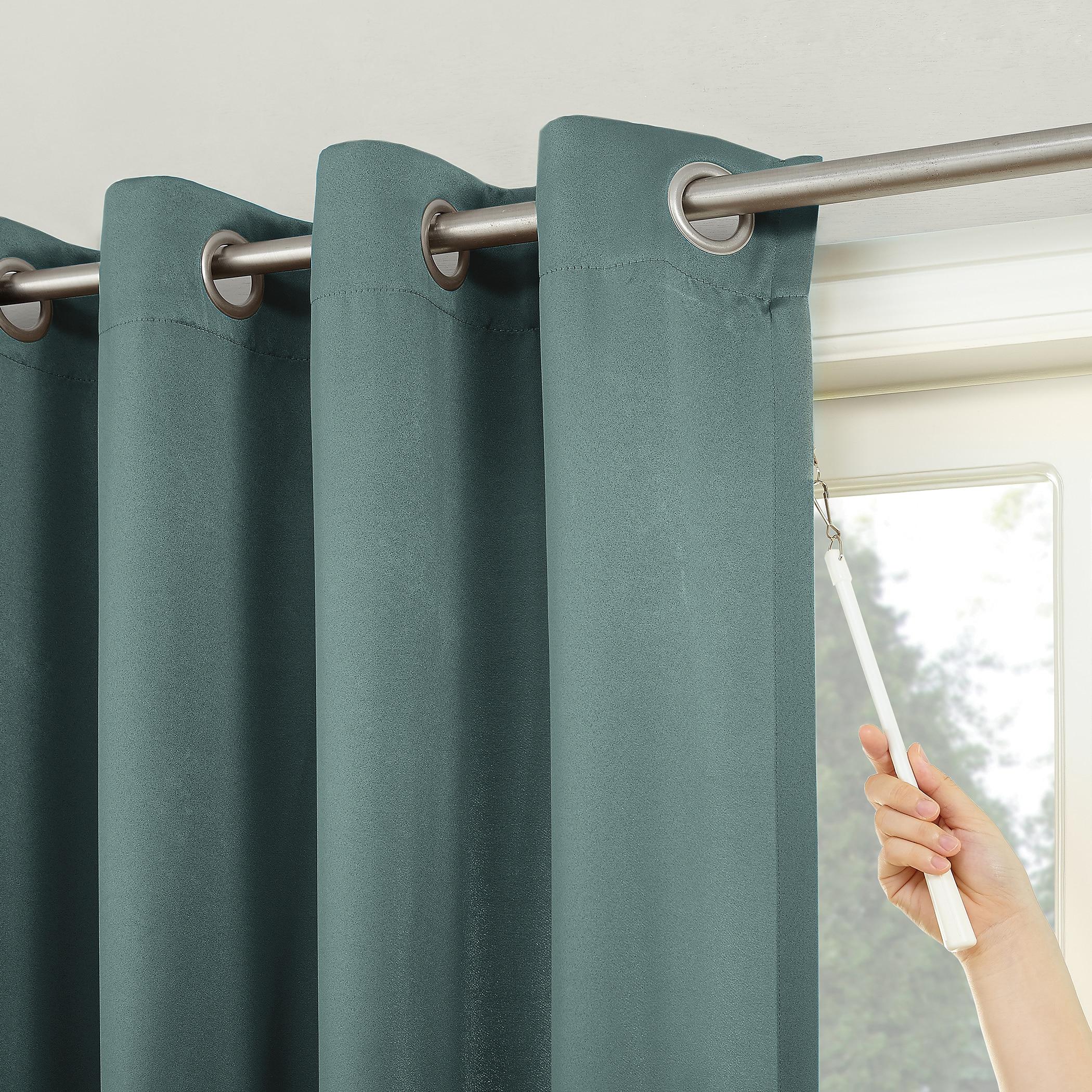 100"x84" Sun Zero Blackout Kenneth Extra-Wide Grommet Sliding Patio Door Curtain Panel Mineral: Energy Efficient, Noise Reduction