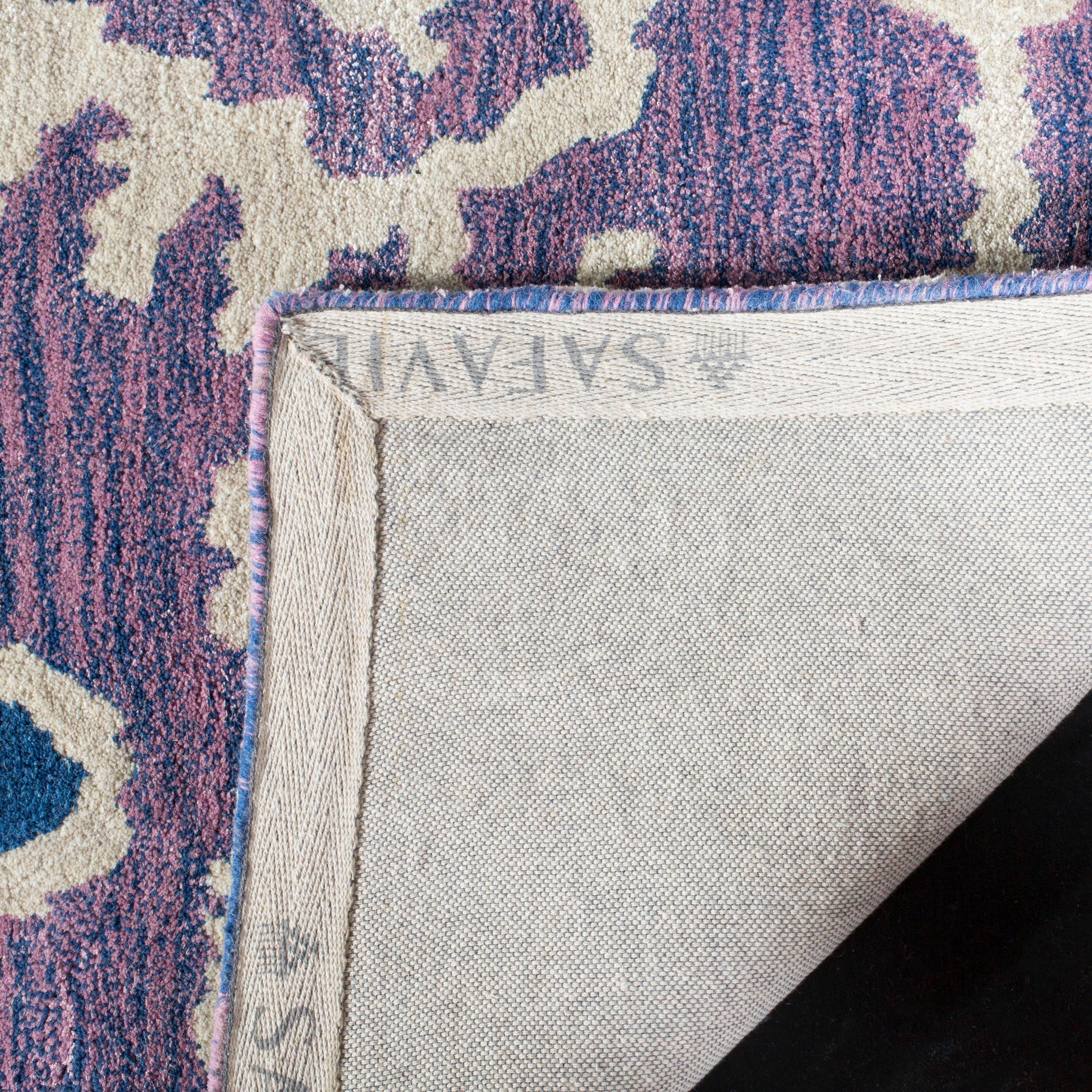 Wyndham WYD323 Hand Tufted Indoor Area Rug - Lavander/Ivory - 7'x7' - Safavieh