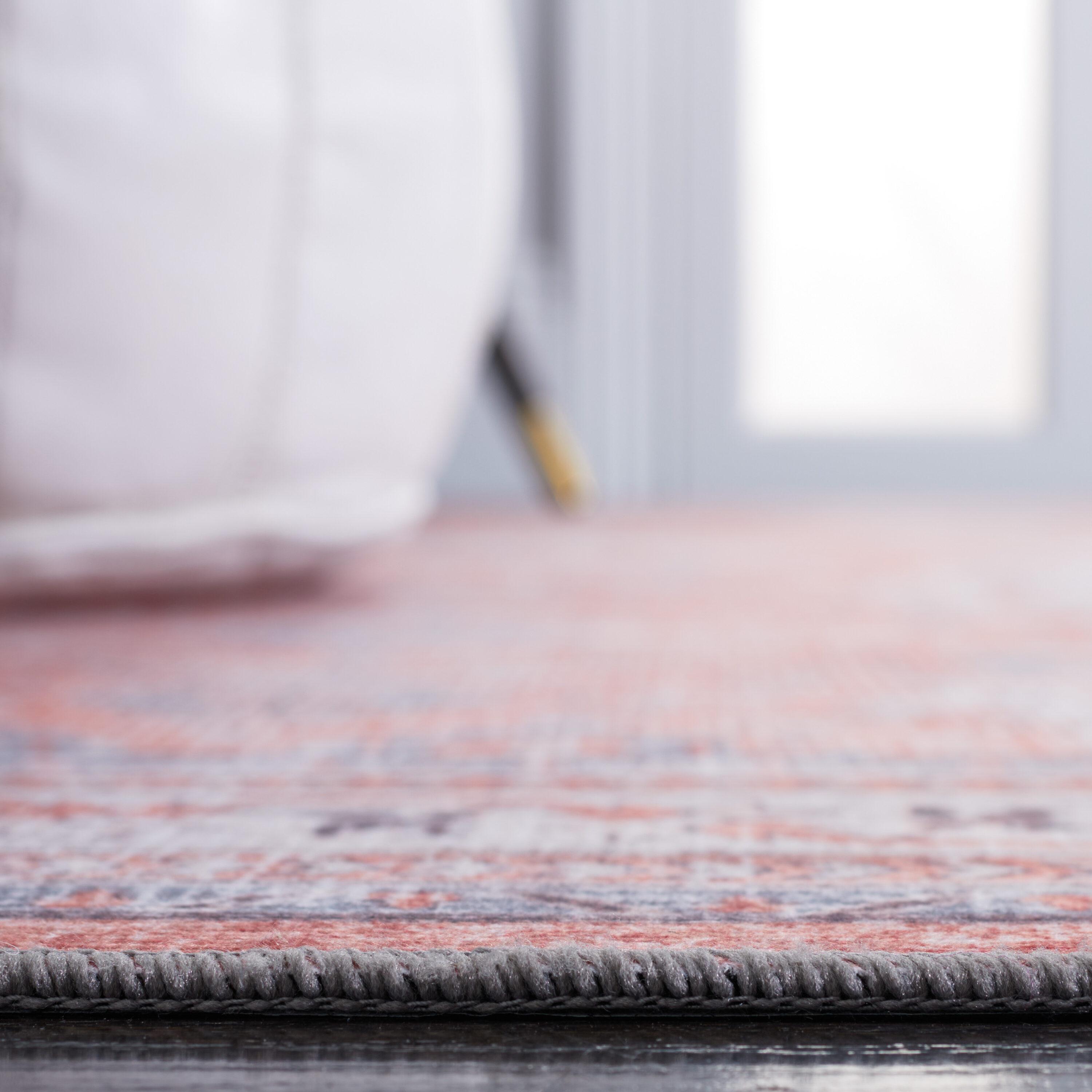 Tucson TSN188 Power Loomed Machine Washable Area Rug - Rust/Beige - 6'x6' - Safavieh.