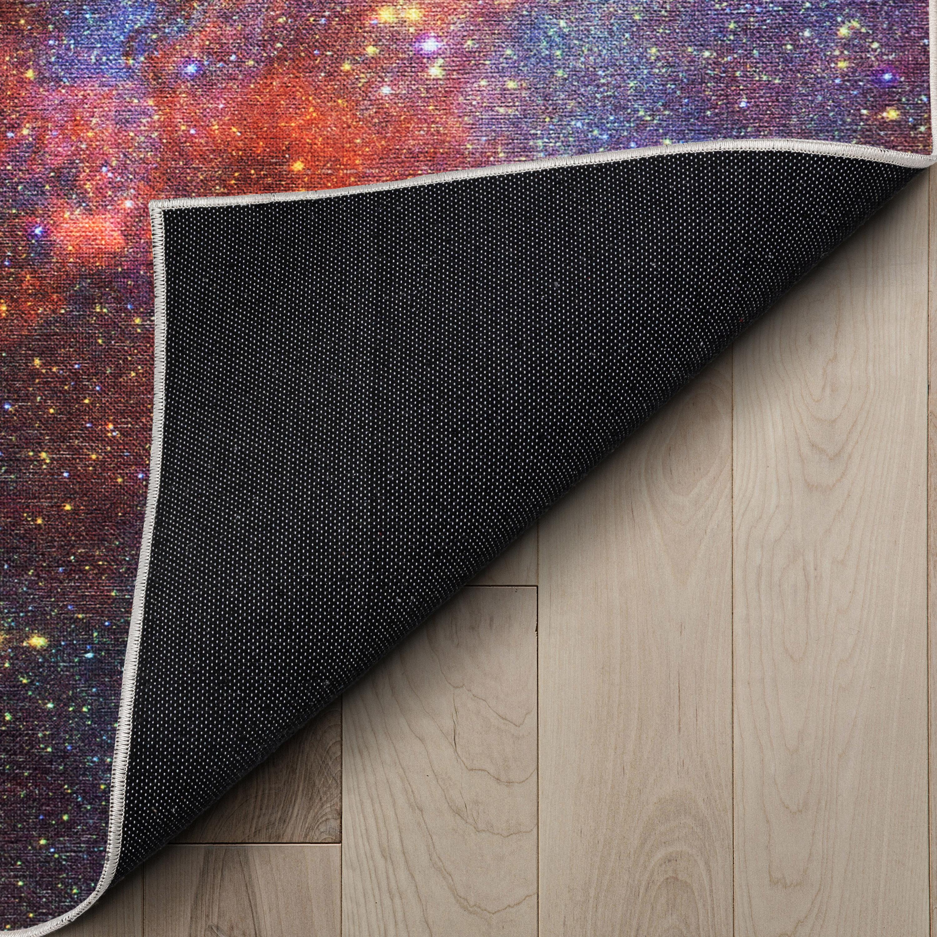 Well Woven Celestial Space Supernova Space Nebula Constellation Multi Color Flat Pile Easy to Clean 5'3" x 7'3" Area Rug for Living Room Dining Room Bedroom and Kitchen