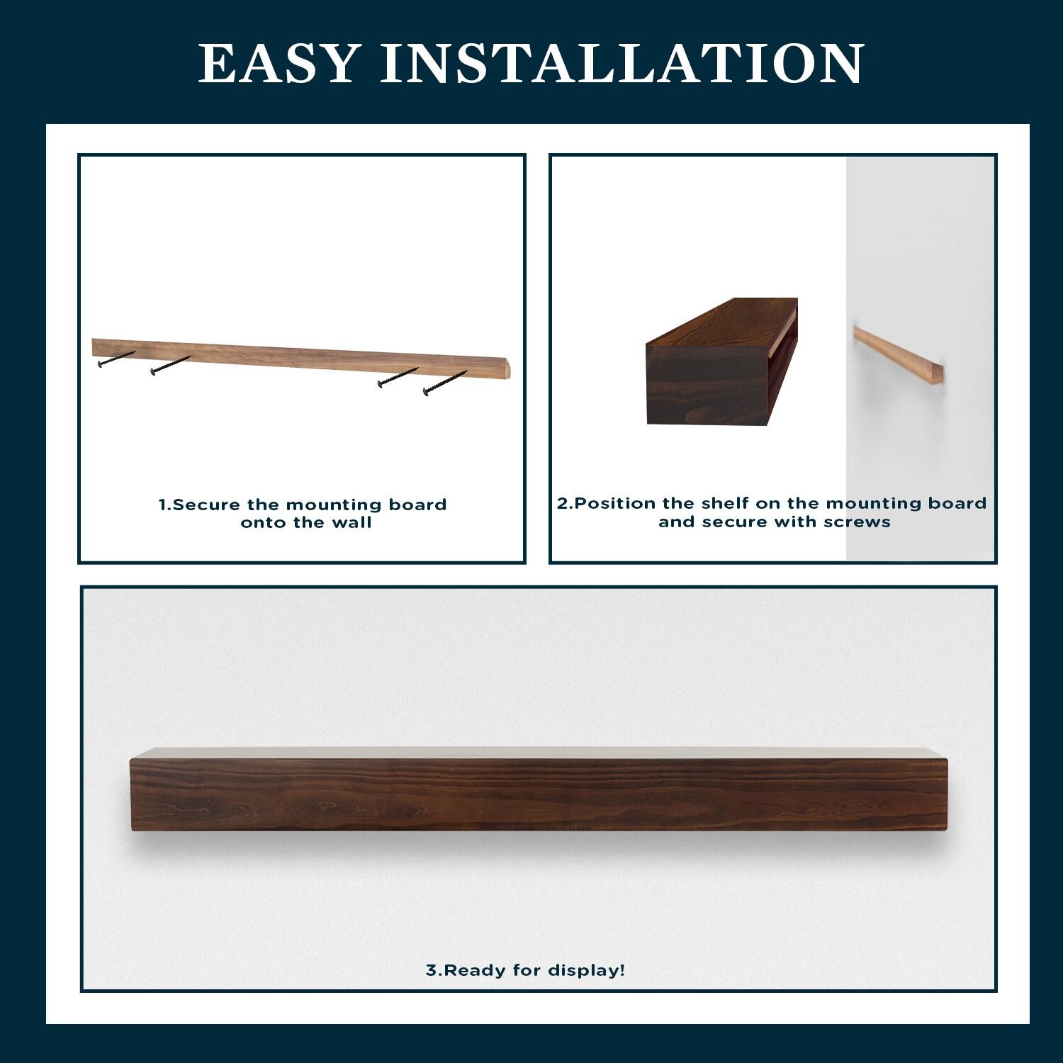 Mantels Direct Dakota 72" Pine Wood Fireplace Mantel Shelf - Cinnamon