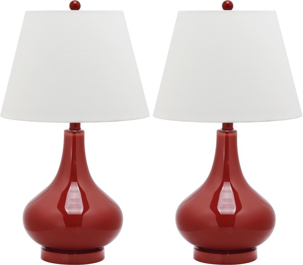 Amy Gourd Table Lamp (Set of 2) - 24 Inch Height - LIT4087 - Red - Safavieh
