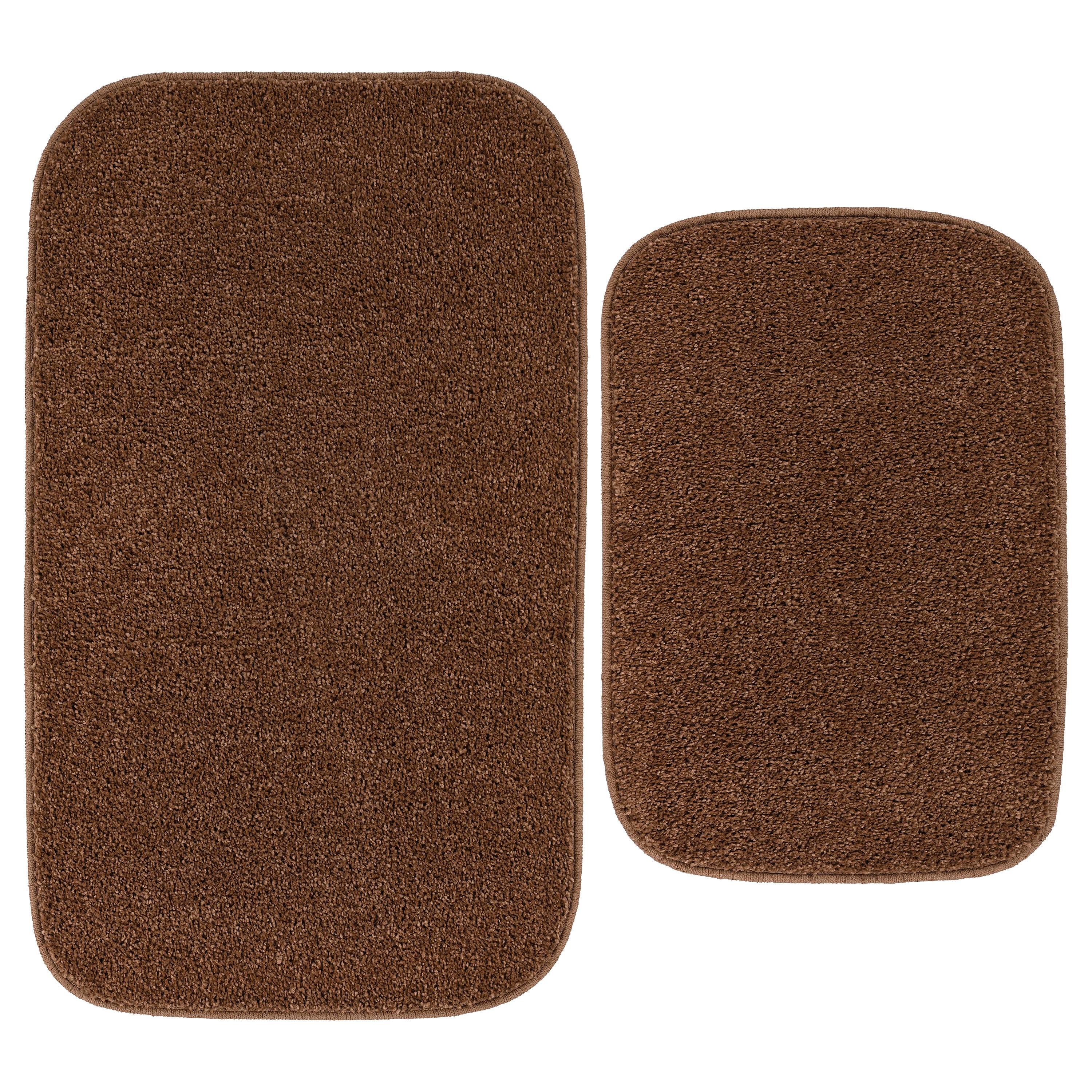 Garland Rug Gramercy Washable Bath Rug Set, 2 Piece (20"x34" & 17"x24") Cinnamon