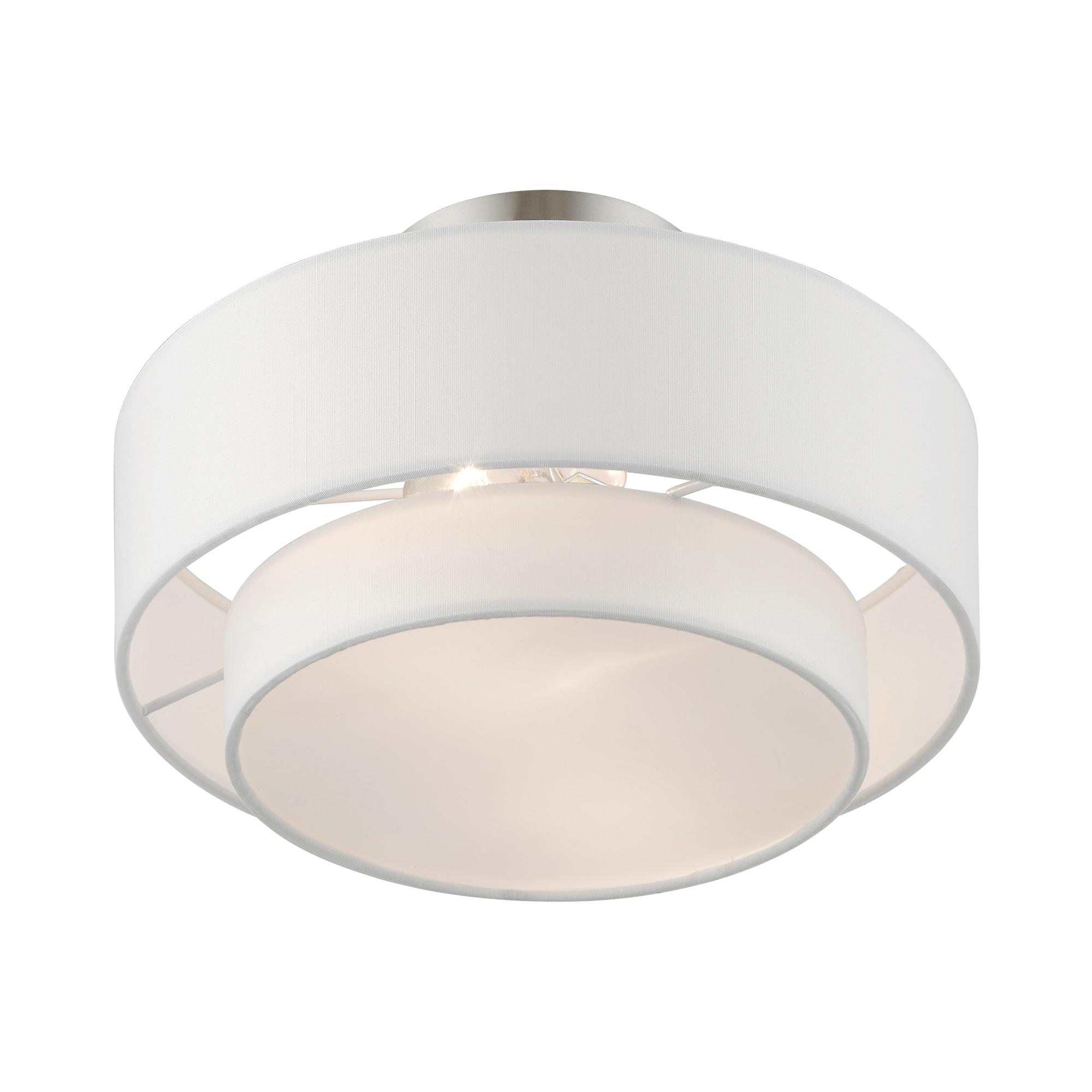 Livex Lighting Meridian 2 - Light Semi-Flush Mount in  Brushed Nickel