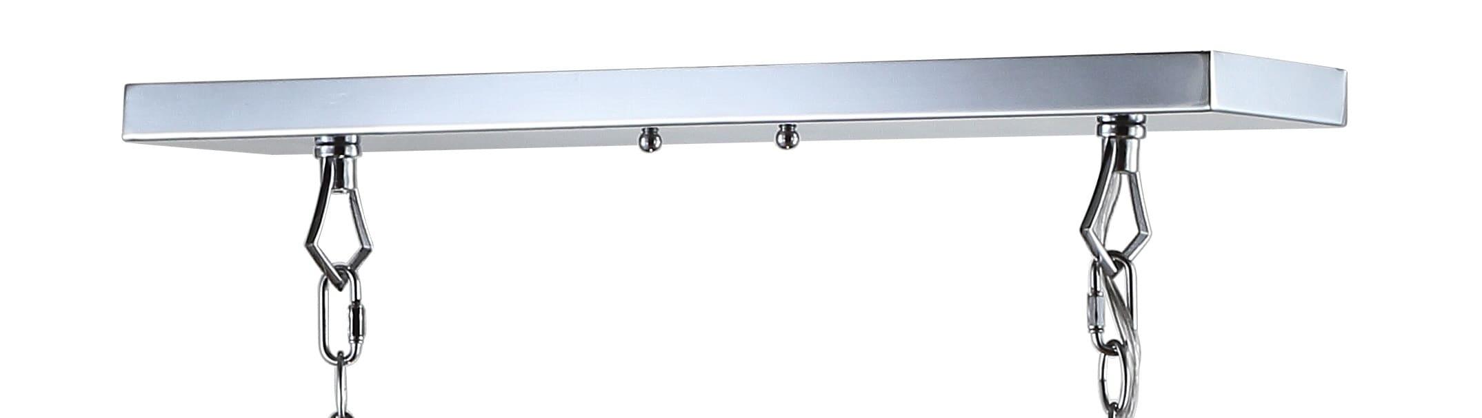 Pagoda 49" Linear 6-Bulb Lantern Metal LED Pendant, Chrome
