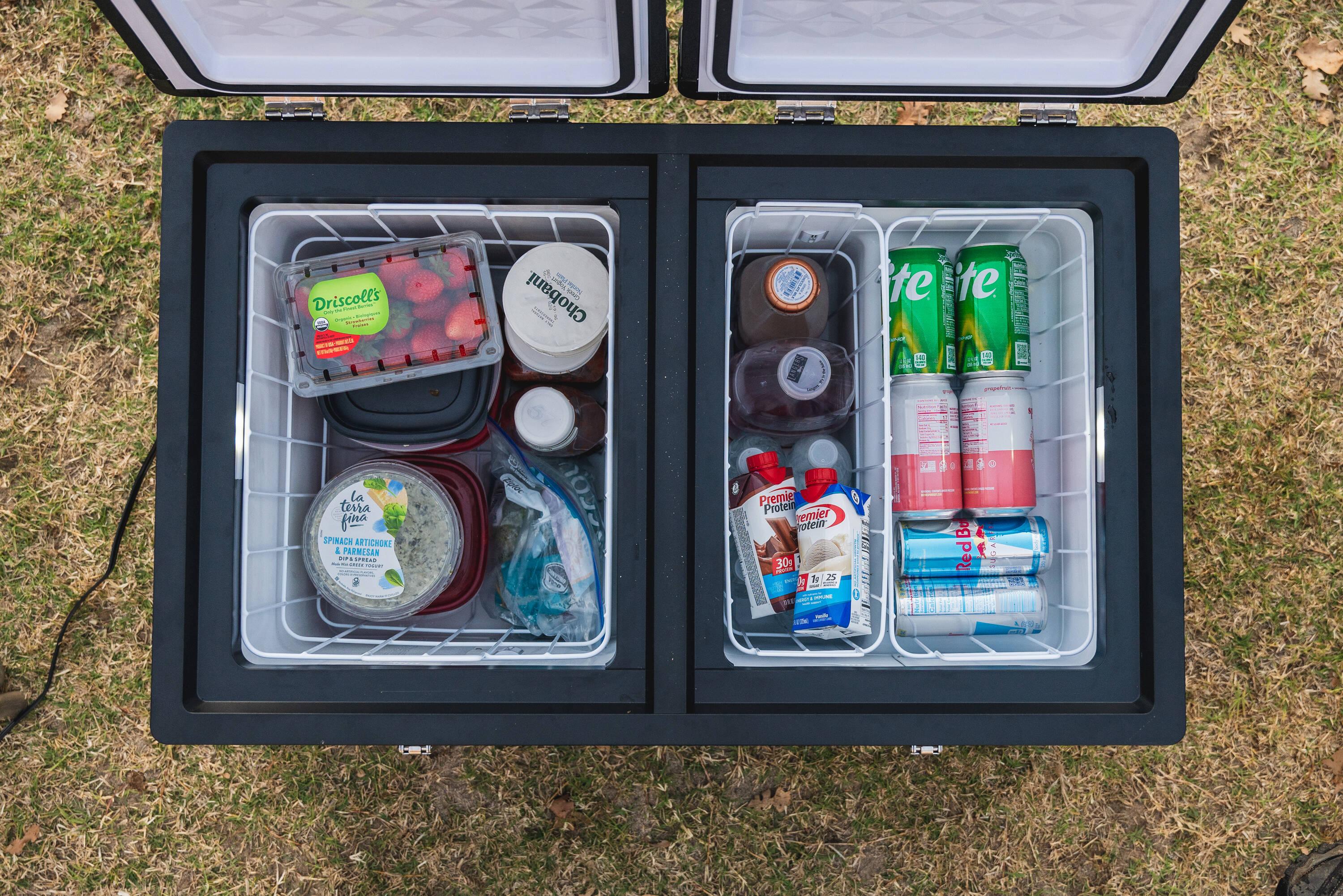Explorer Bear EX75DB/75DW 79.3QT/75L 12/24V Portable Dual Zone Electric Cooler - Black