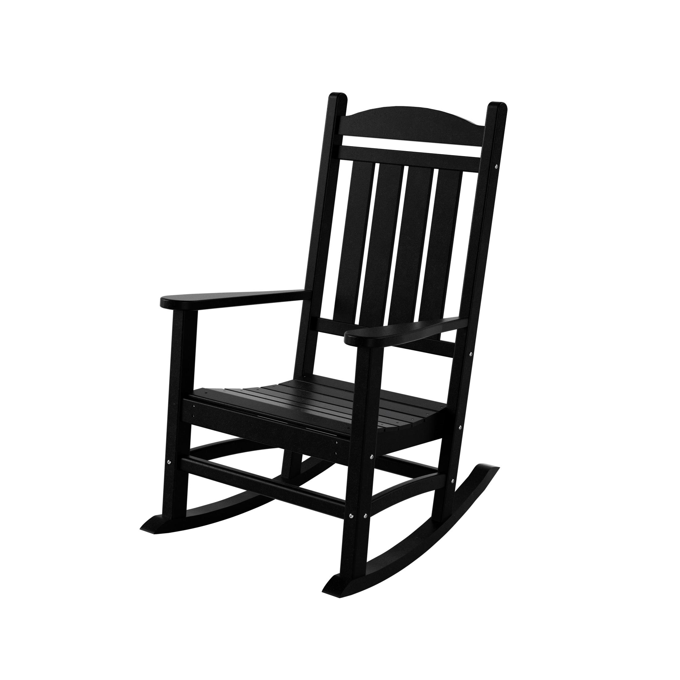 Polytrends  Laguna Hdpe All Weather Outdoor Patio Rocking Chair Black
