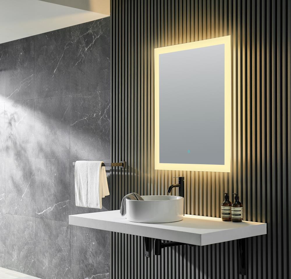 ANZZI Olympus Frameless LED Bathroom Mirror in Silver | 36 in. H x 24 in. W