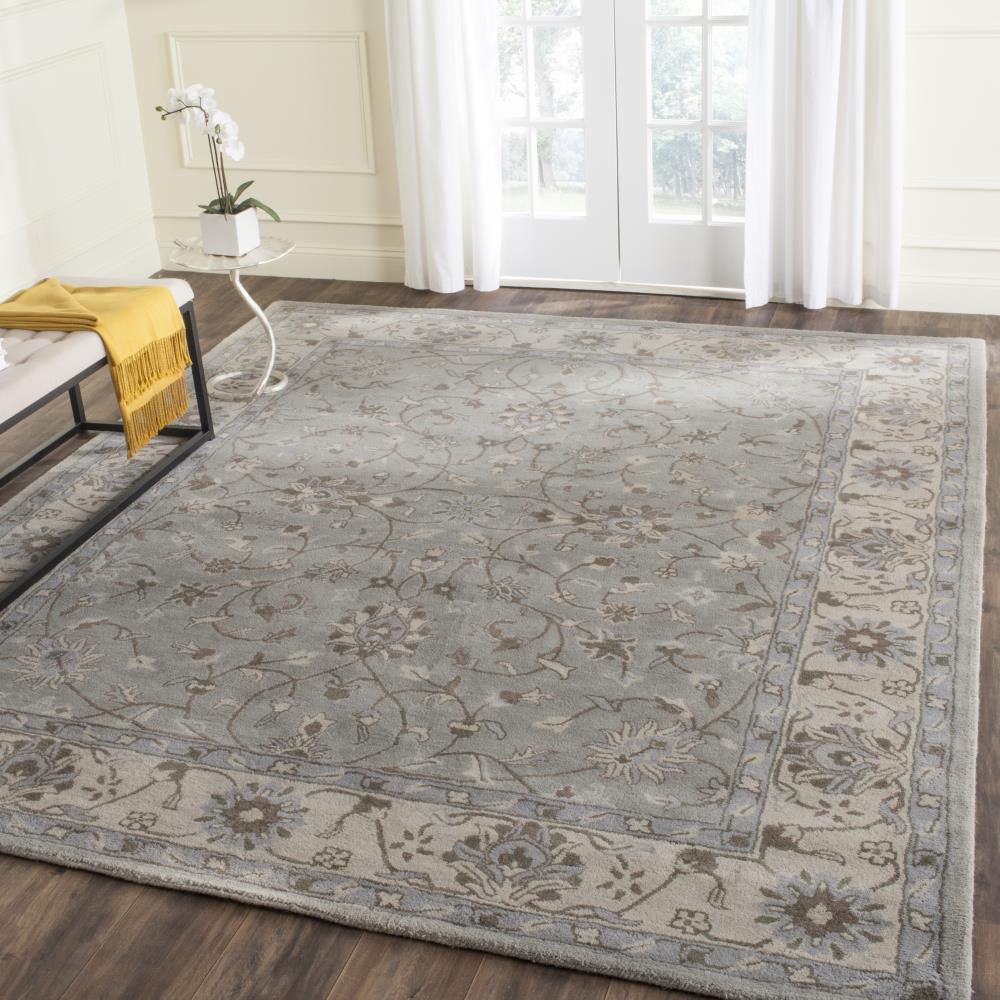 Heritage HG862 Hand Tufted Area Rug - Beige/Grey - 6'x6' - Safavieh.
