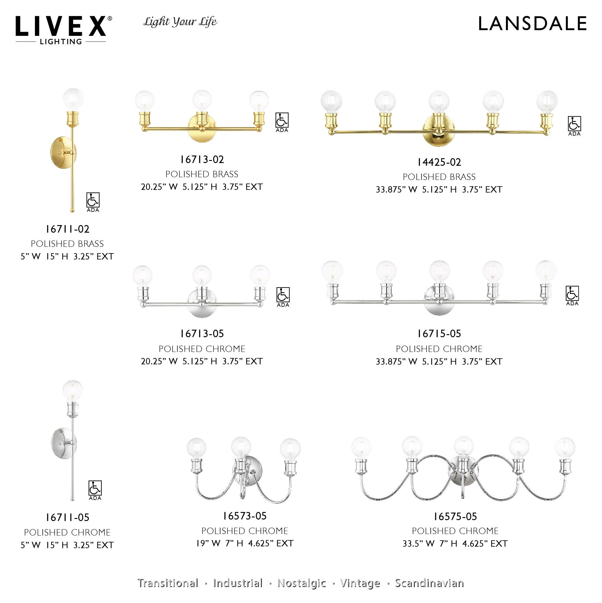 Livex Lighting - Lansdale - 5 Light Large Bath Vanity In Transitional Style-7