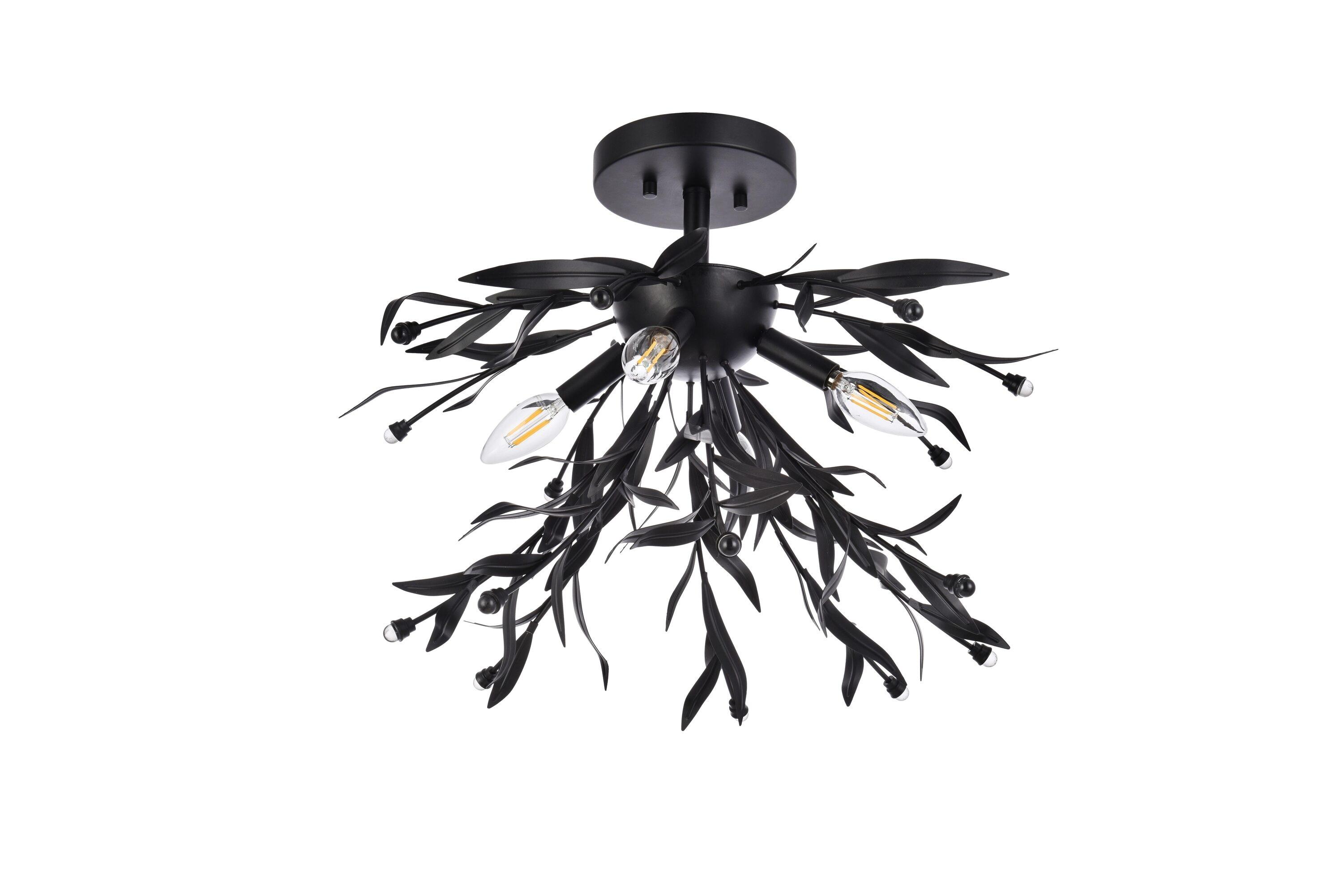 Elegant Lighting Priscilla 18.5 inch flush mount in black