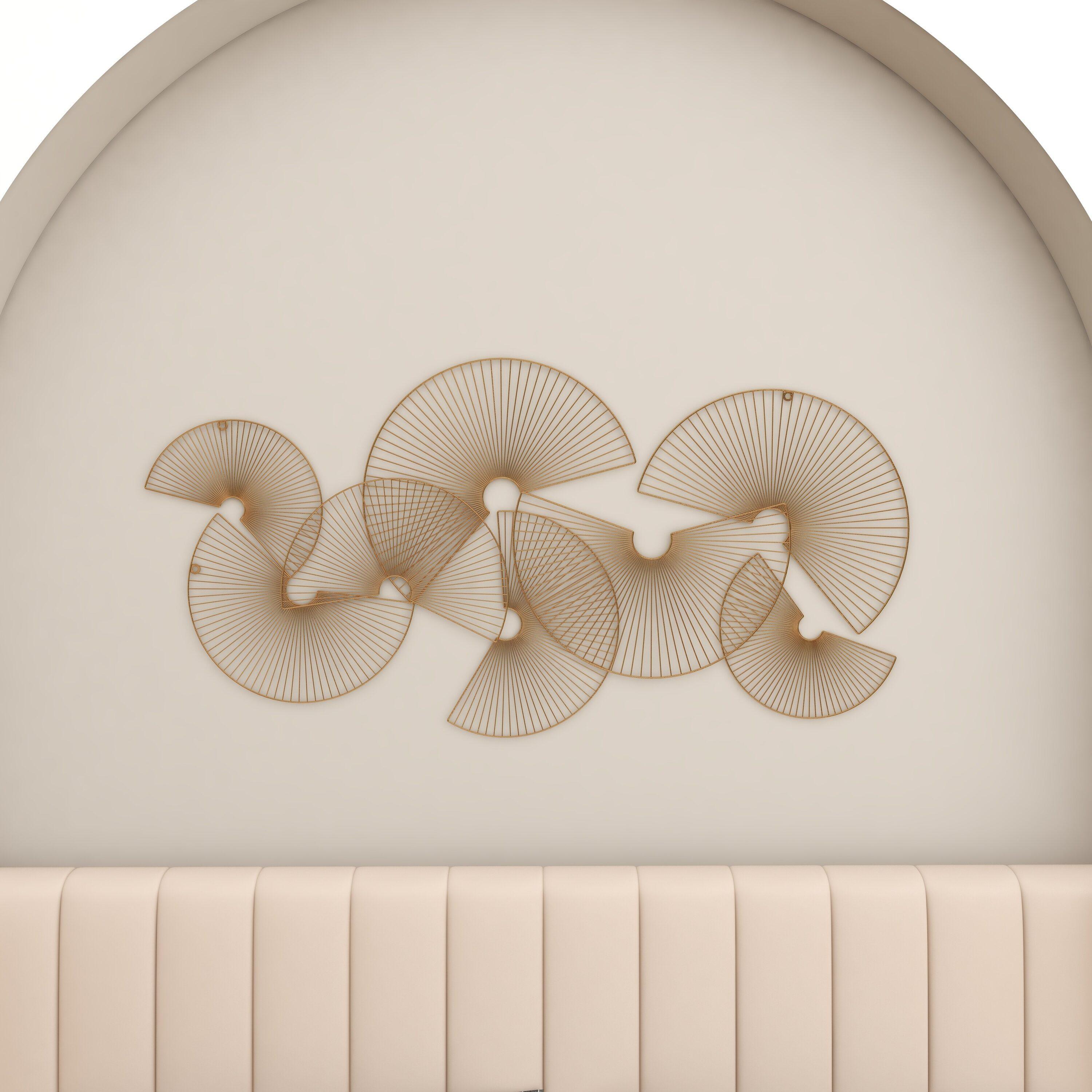 CosmoLiving by Cosmopolitan Gold Metal Half Moon Sunburst Wall Decor