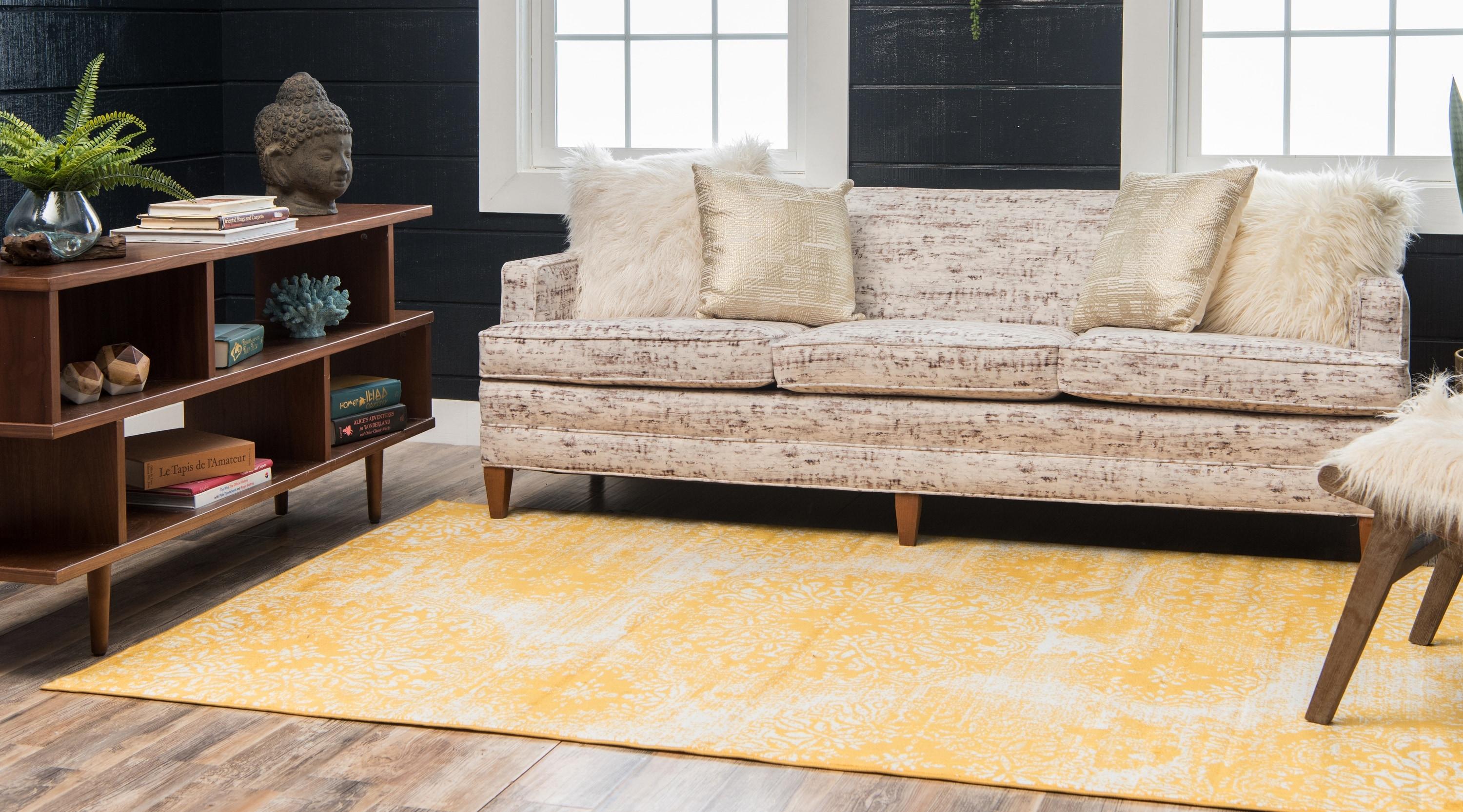 Unique Loom 6' 0 x 6' 0 Sofia Grand Yellow Area Rug