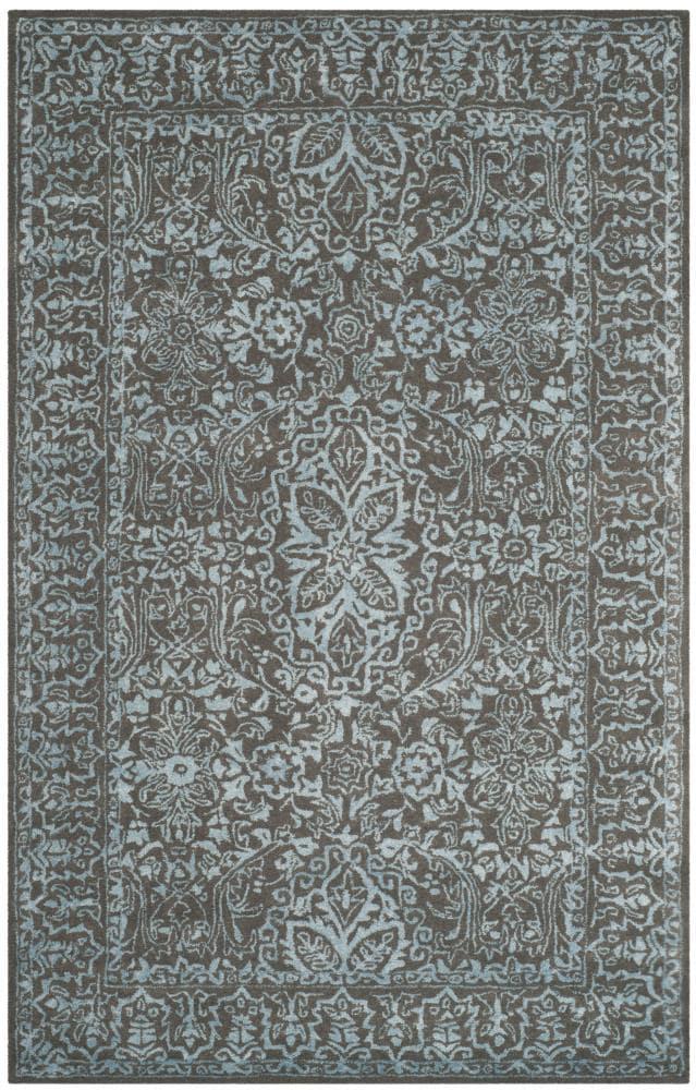 Glamour GLM516 Hand Tufted Area Rug - Blue/Dark Grey - 5'x8' - Safavieh.