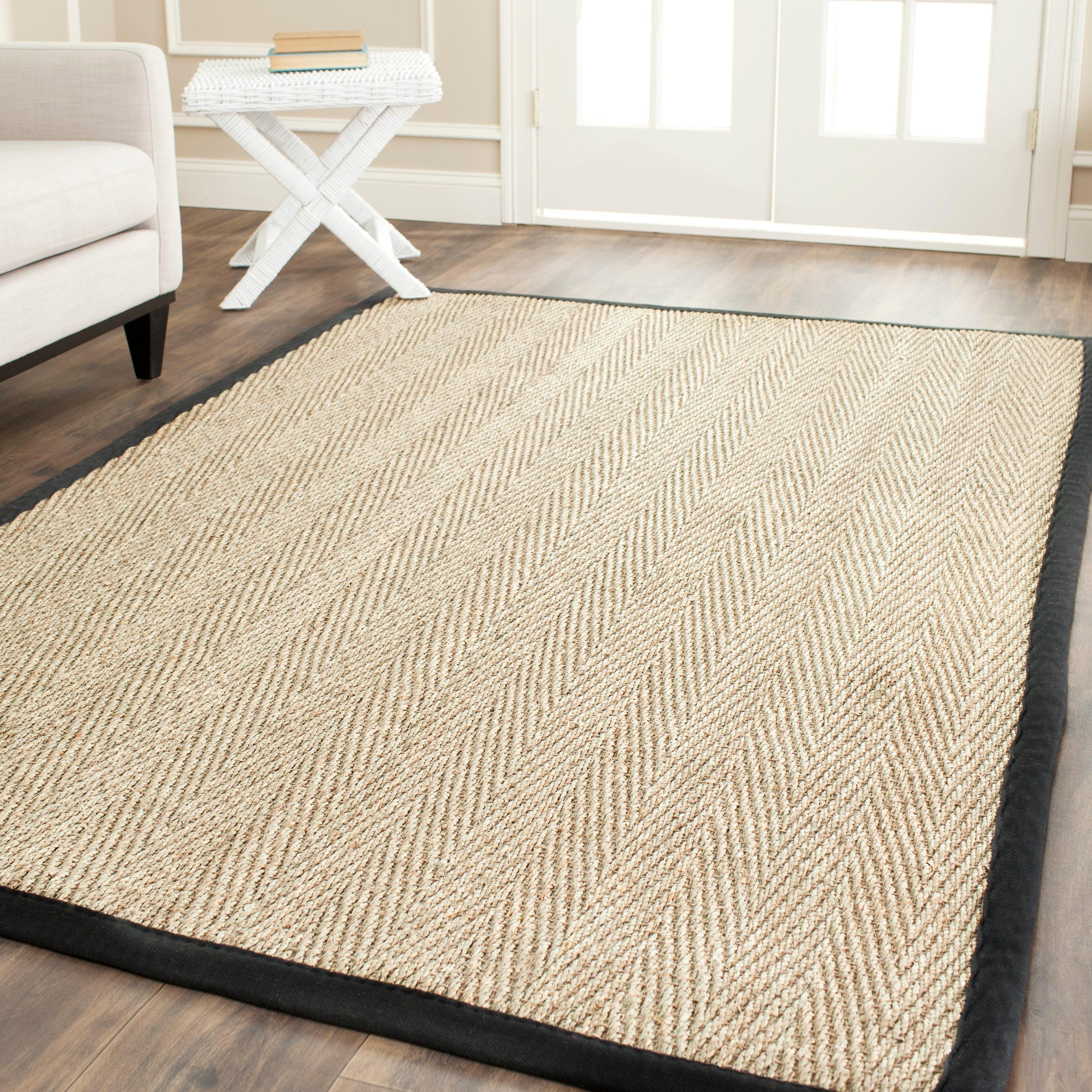 Natural Fiber NF115 Power Loomed Indoor Area Rug - Natural/Black - 6'x6' - Safavieh.