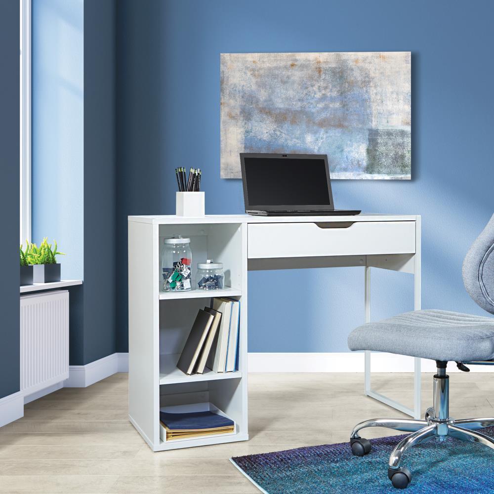 Ravel 40"W Desk in Engineered Wood White Finish by OSP Home Furnishings