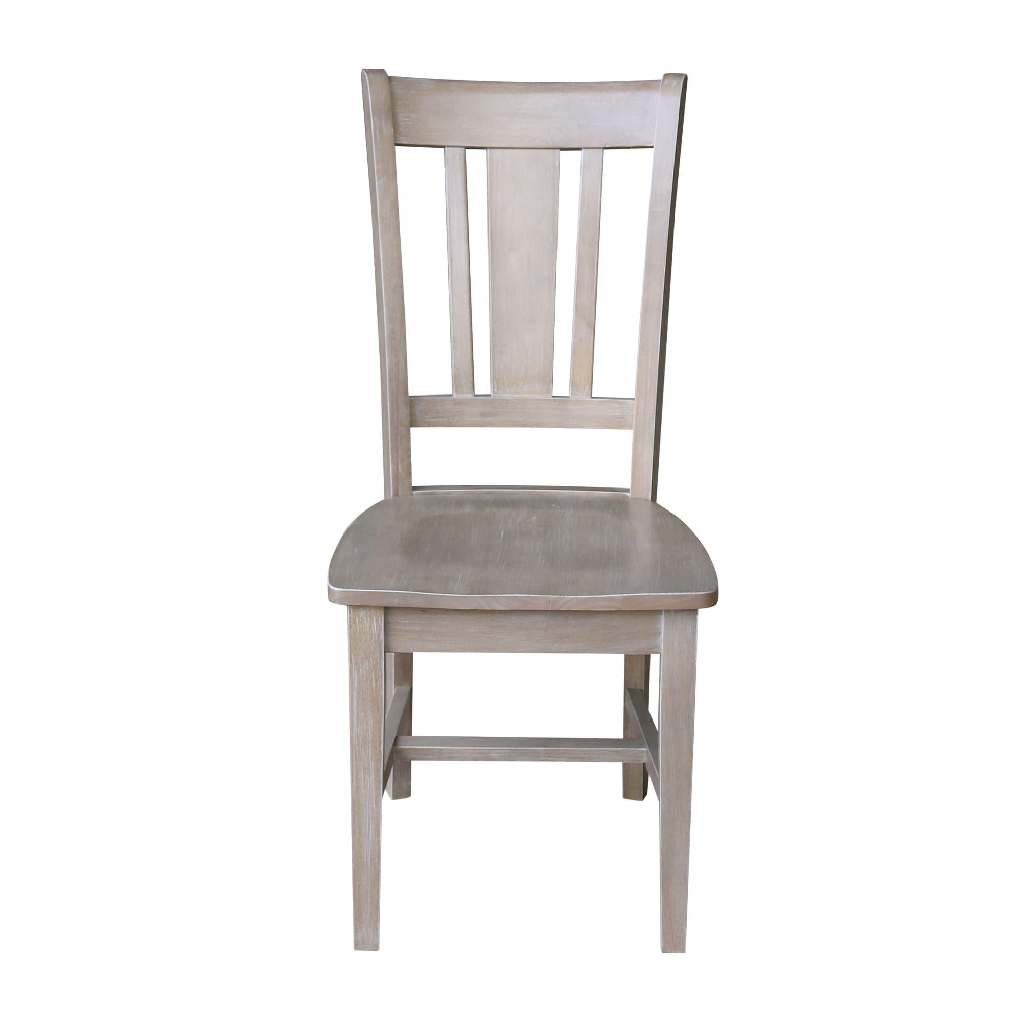 San Remo Splatback Chair Gray/Taupe- International Concepts: Solid Wood, Parawood Material, Spot Clean