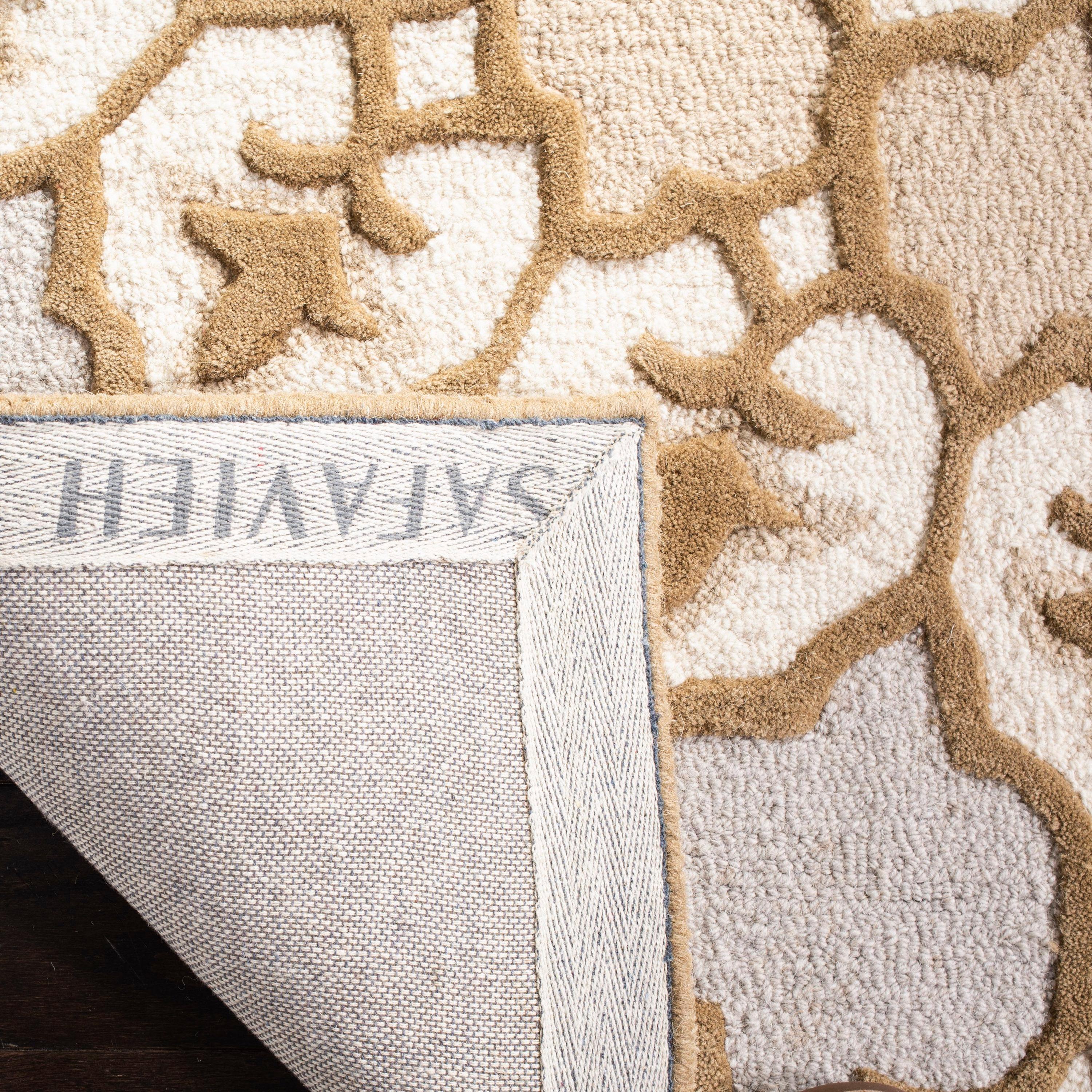 Bellagio BLG610 Hand Tufted Area Rug - Ivory/Dark Beig - 5'x8' - Safavieh.