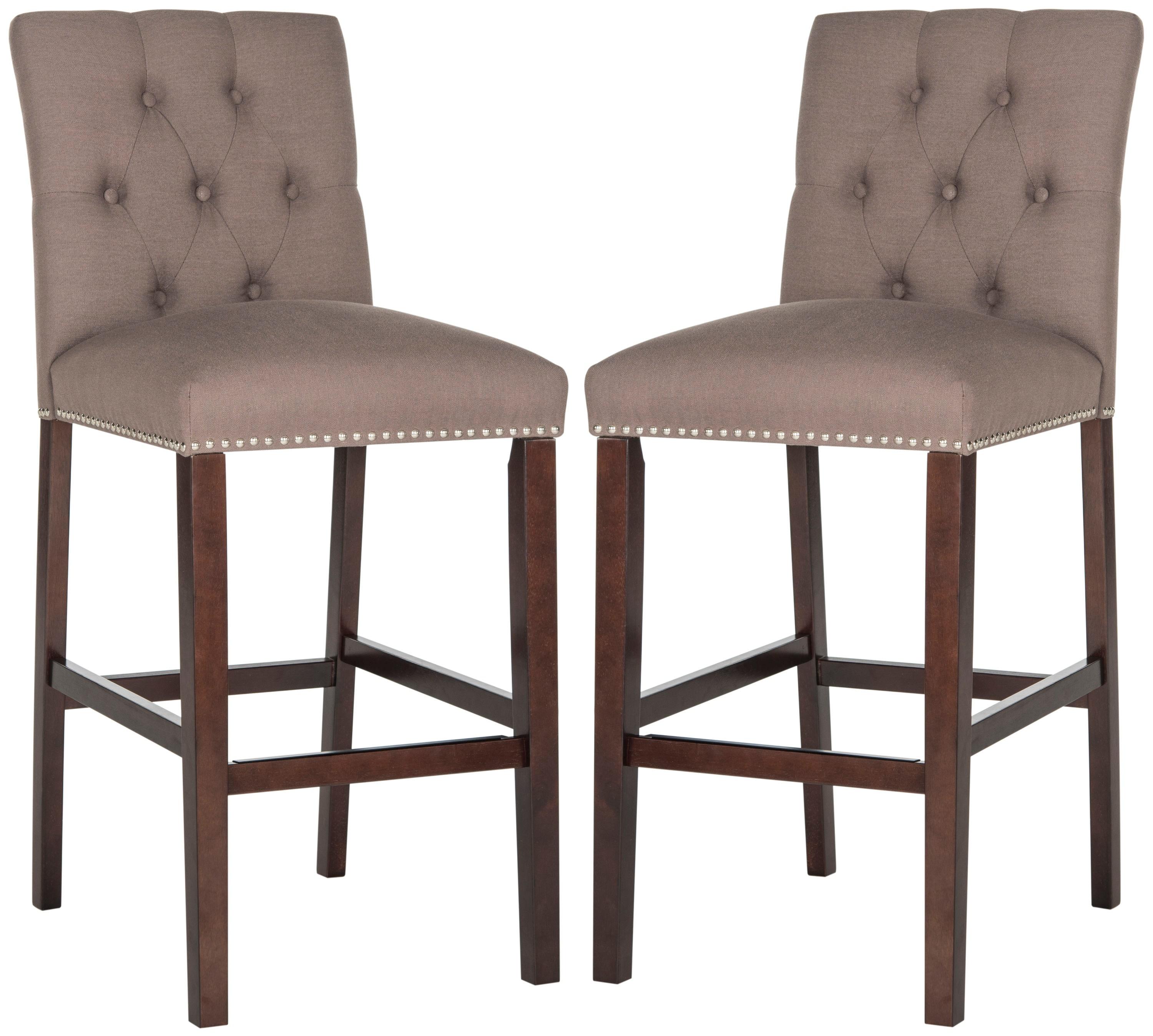 Norah Bar Stool (Set of 2) - FOX6210 - Dark Taupe - Safavieh Couture