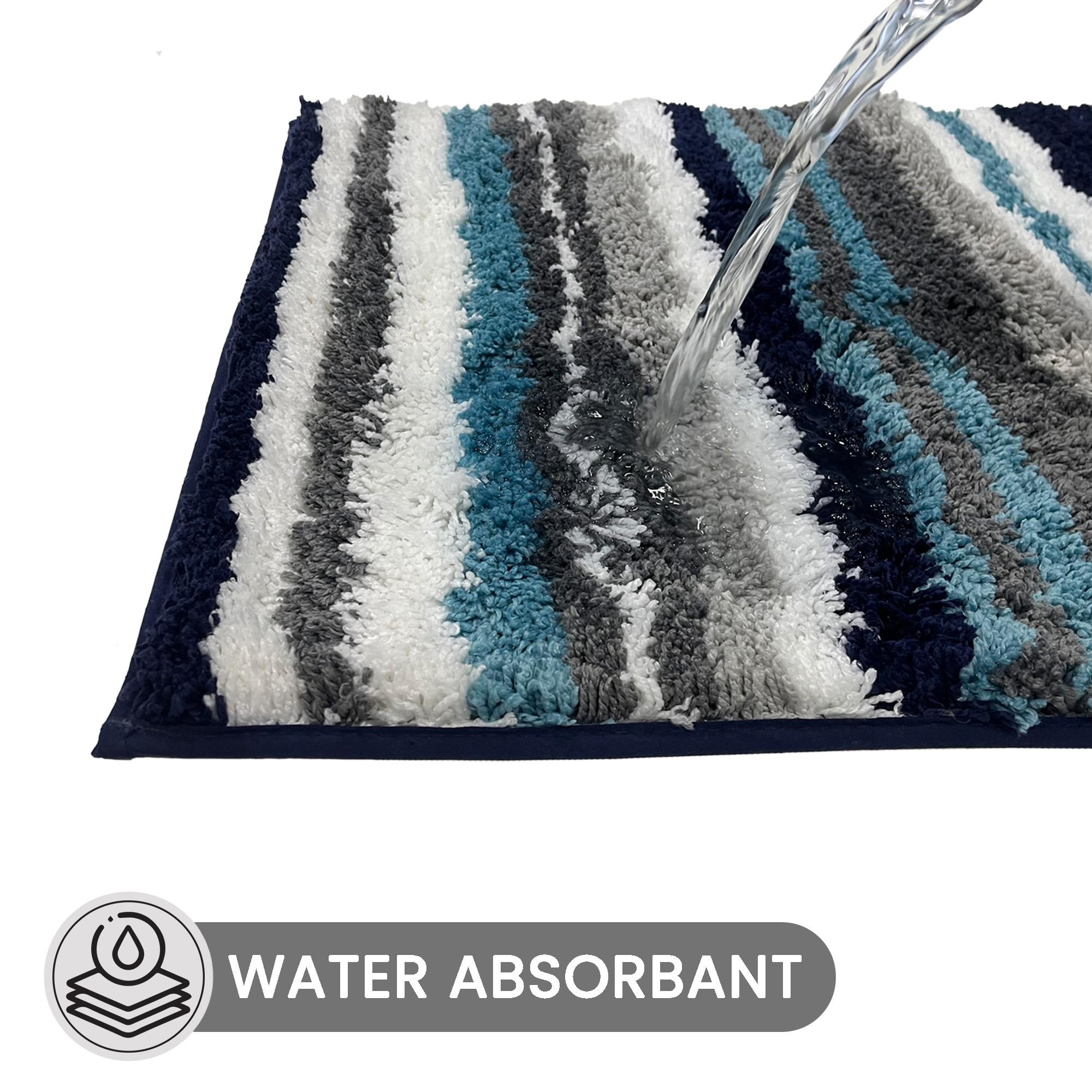 Better Trends Griffie 100% Polyester TPR Backing Tufted Bath Rug 24" x 36" Rectangle - Blue