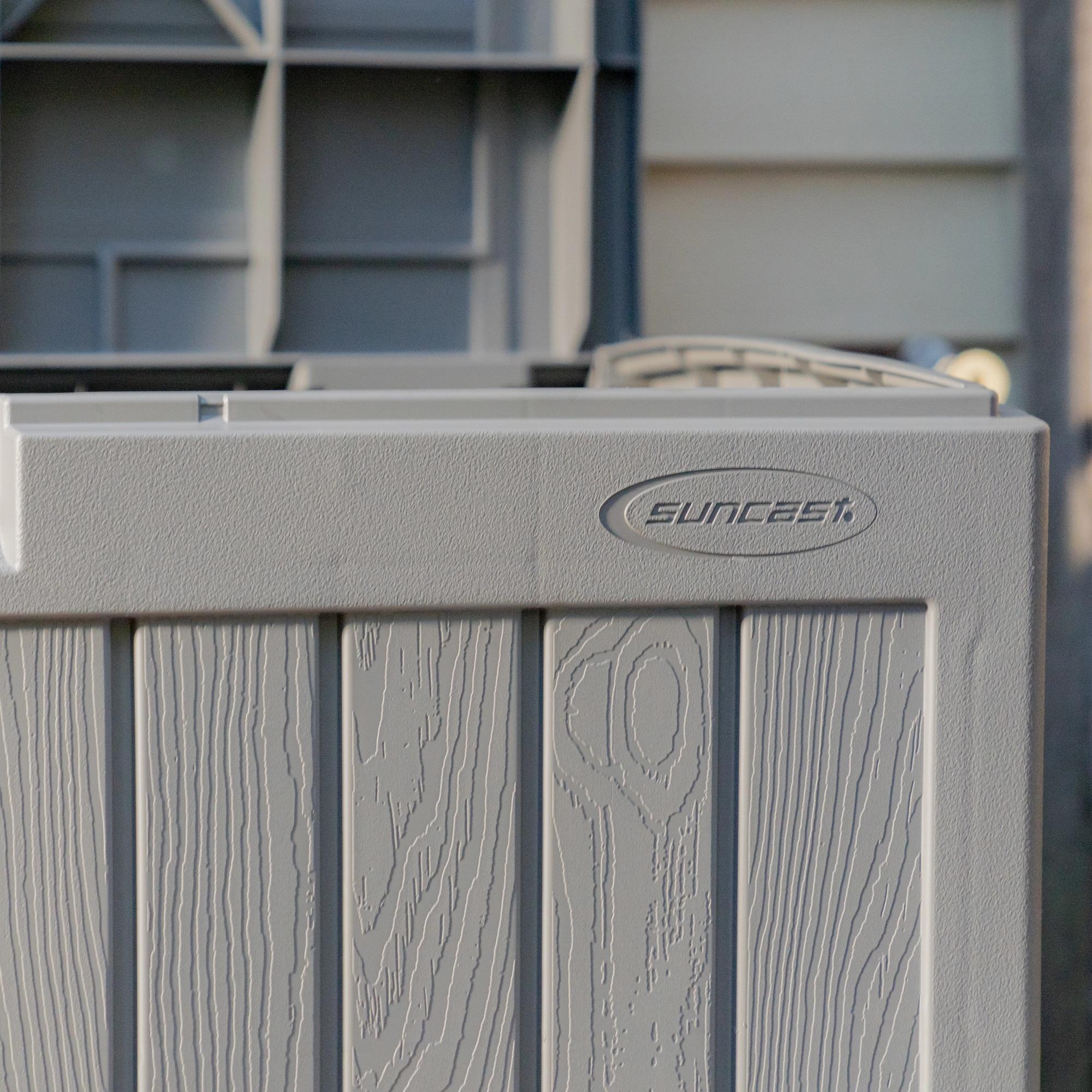 Suncast Suncast 50 Gallon Plastic Deck Box with Molded Lockable Feature for Home, Gray