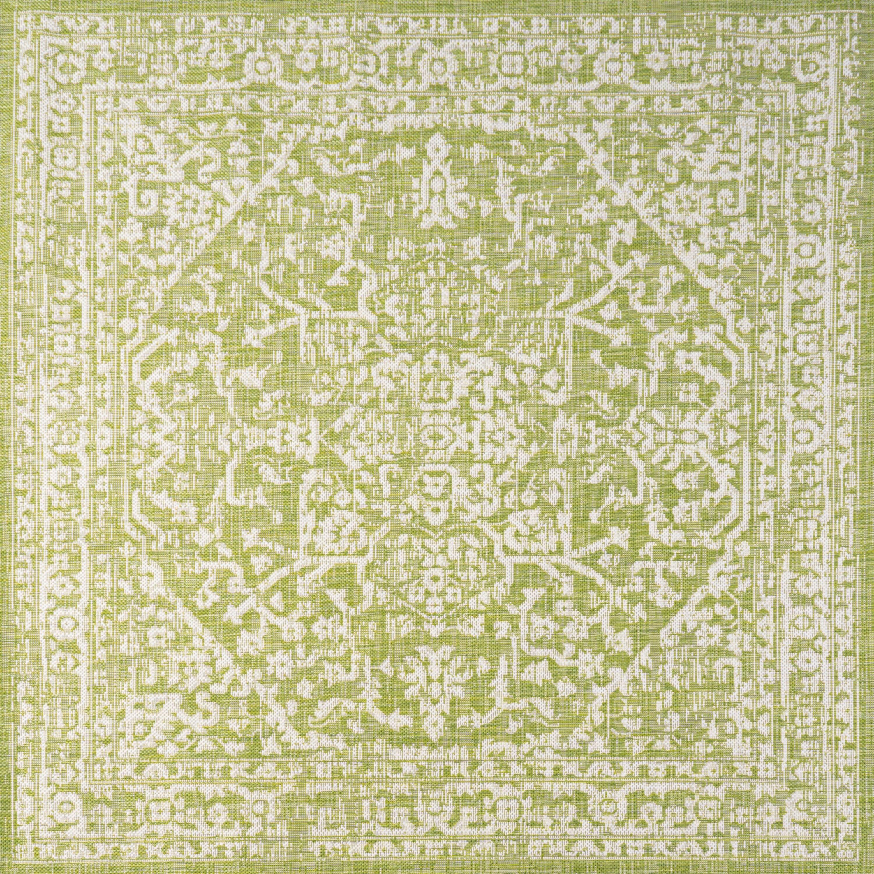 Malta Bohemian Inspired Medallion Textured Weave Indoor/Outdoor Area Rug - JONATHAN Y