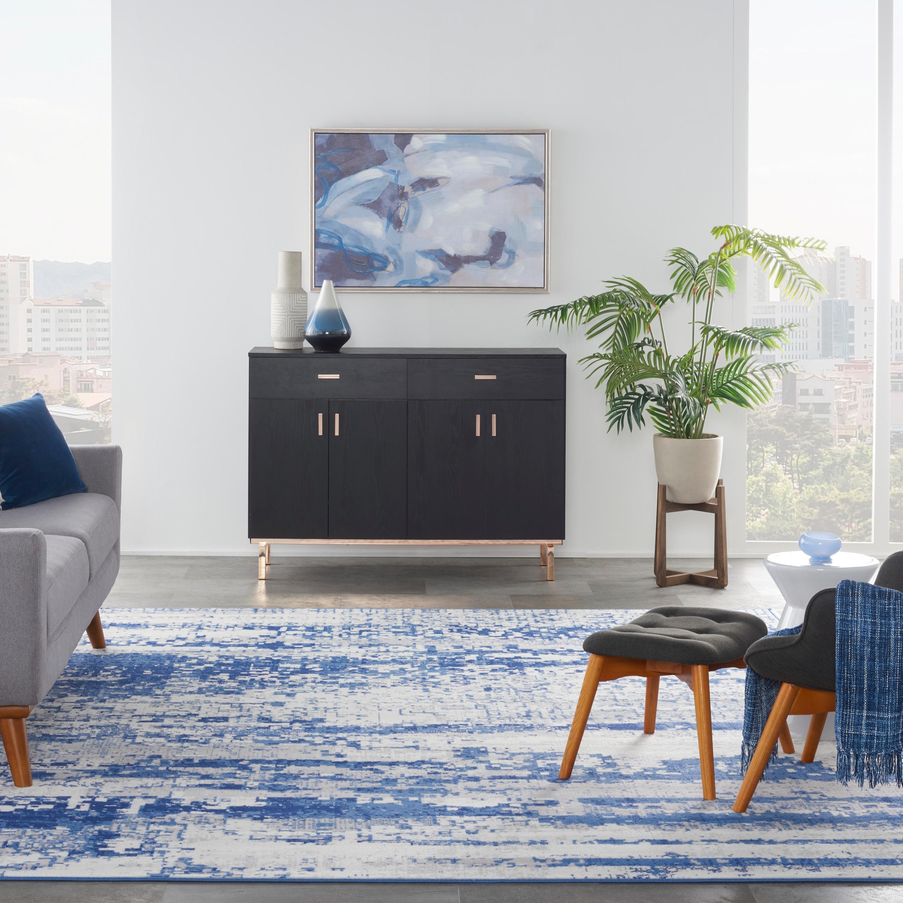 Nourison Whimsicle WHS06 Indoor only Area Rug - Ivory Navy 7' x 10'
