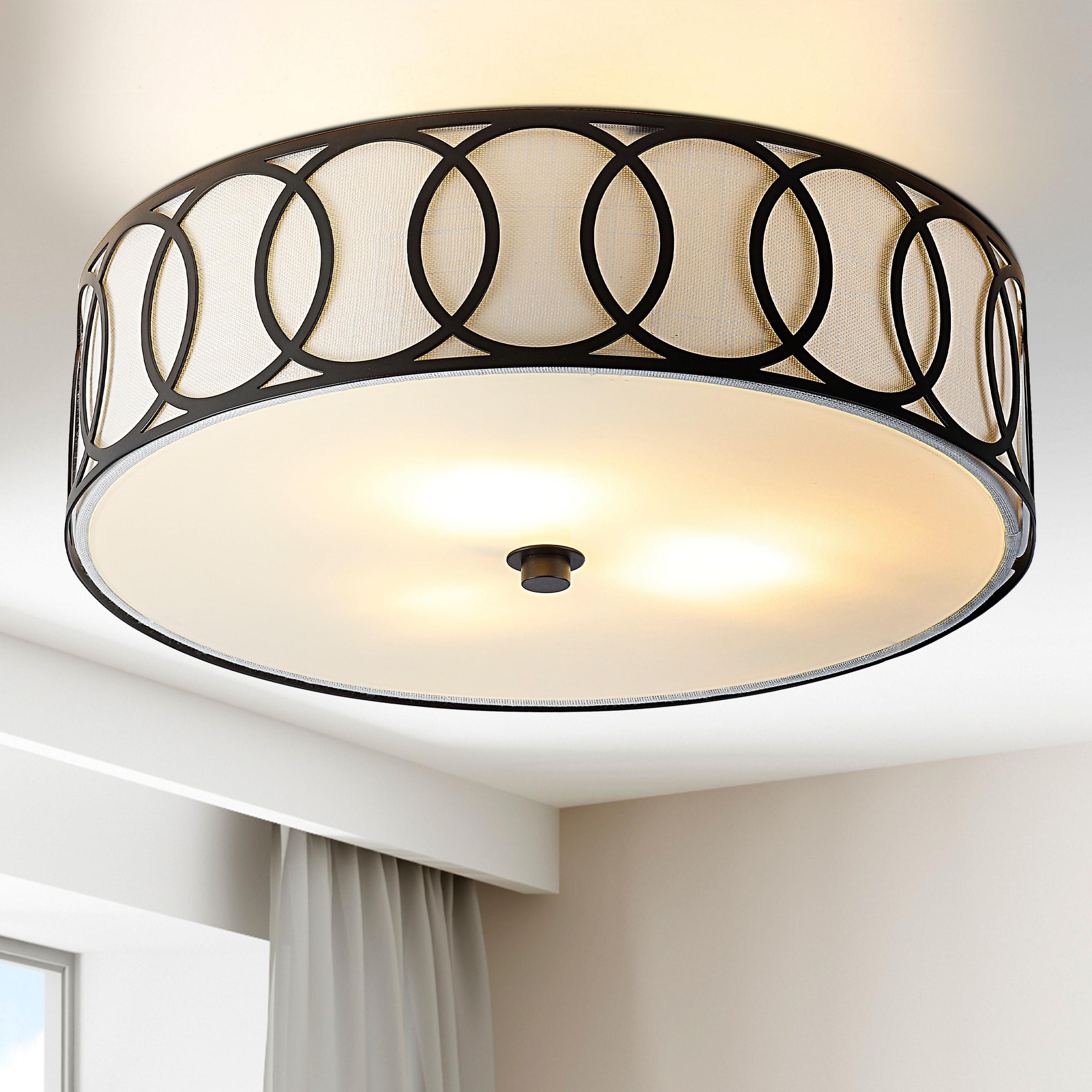 Aubrey 3-Light 15.5" Metal LED Flush Mount, Oil Rubbed Bronze