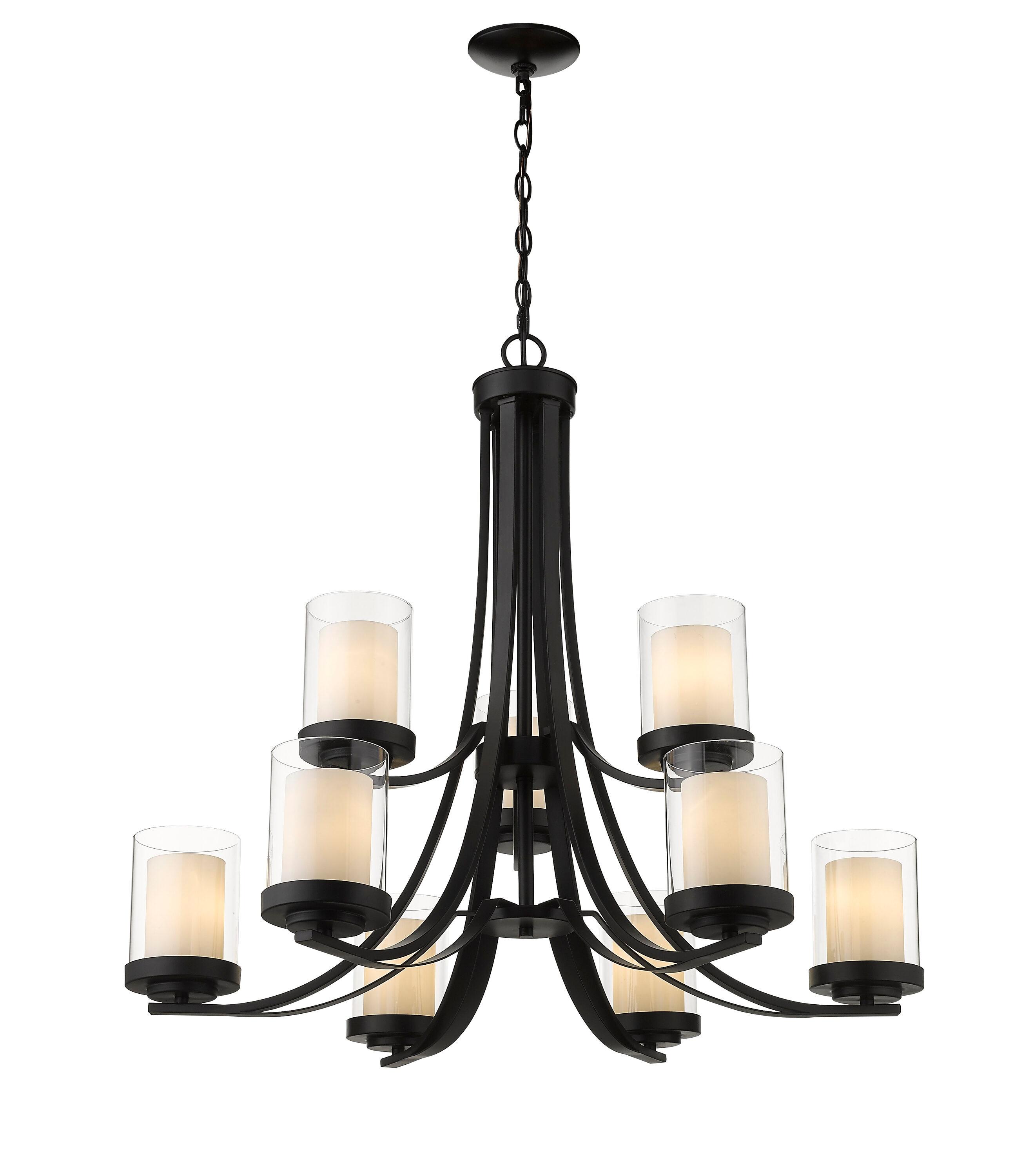 Z-Lite Willow 9 - Light Chandelier in  Matte Black