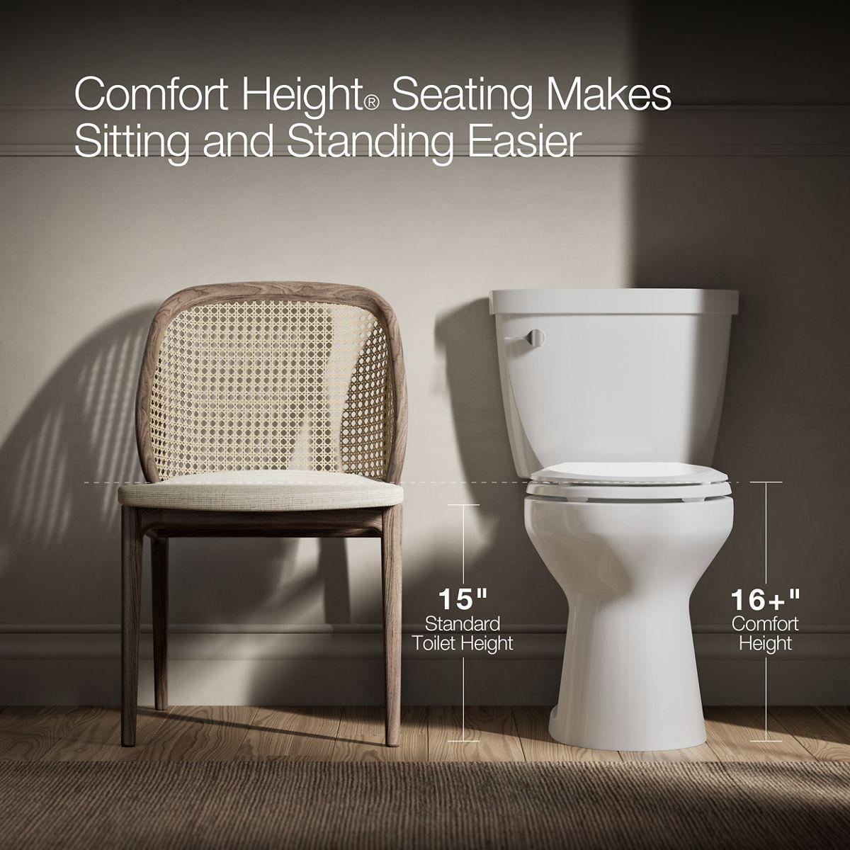 Kohler Santa Rosa Comfort Height One-Piece Compact Elongated 1.28 Gpf Toilet With Revolution 360 Swirl Flushing Technology And Continuousclean St K-30812-0